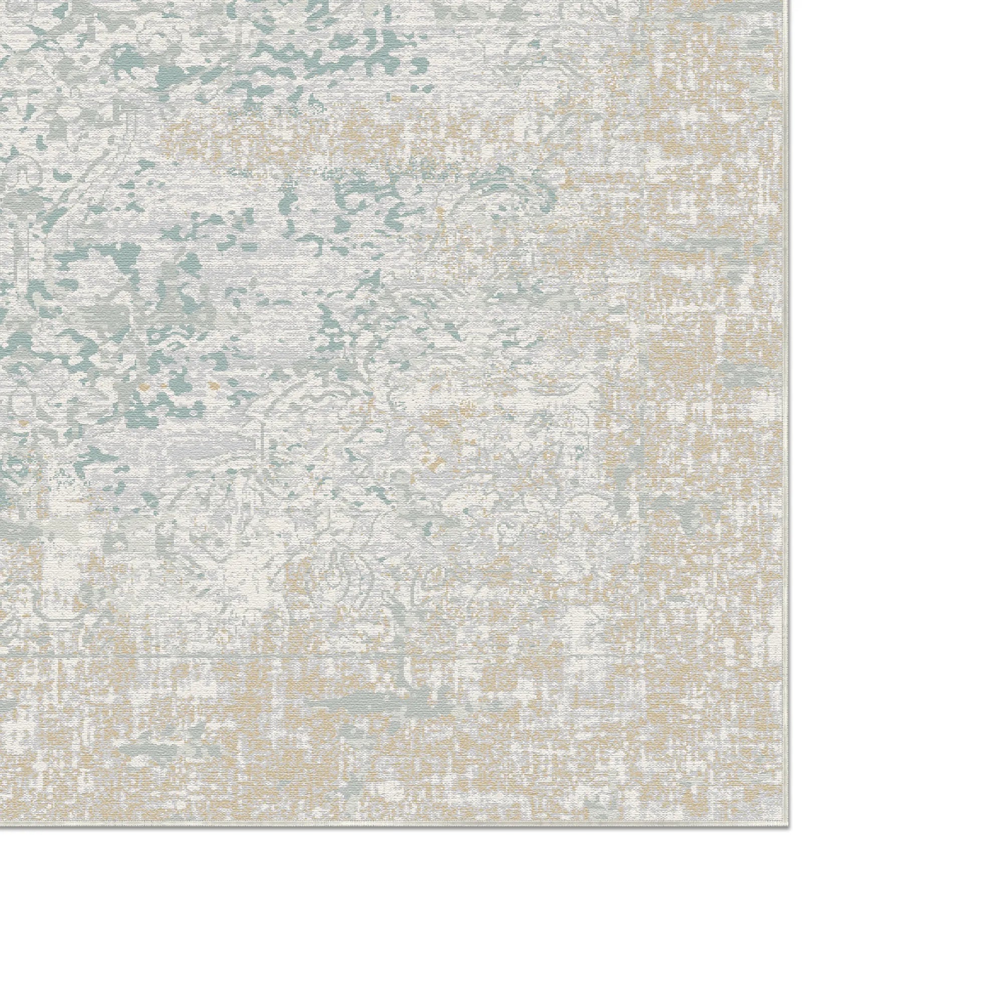 Patina Petrol Gold Beige Teppich