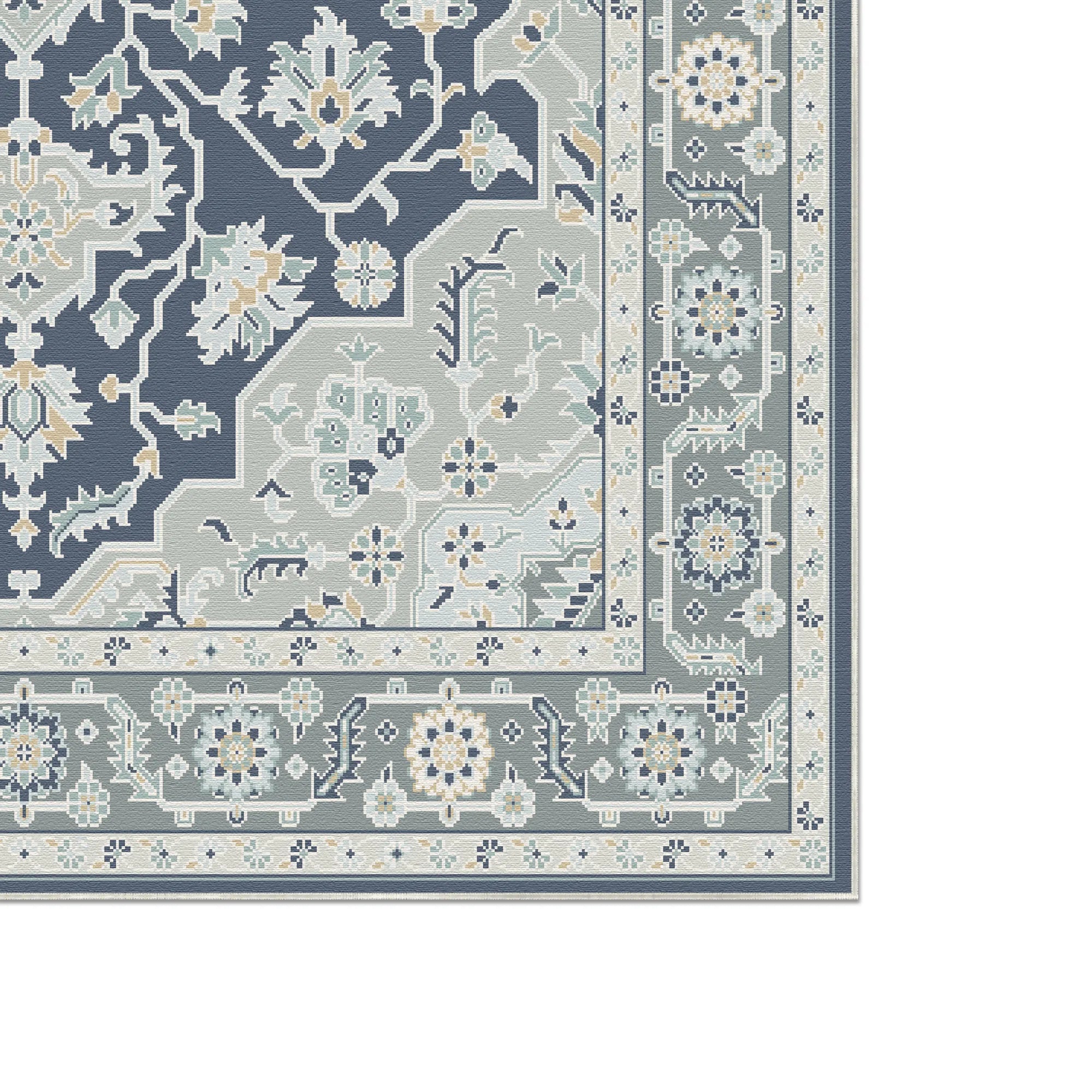 Lyra Alabaster Marineblau Teppich
