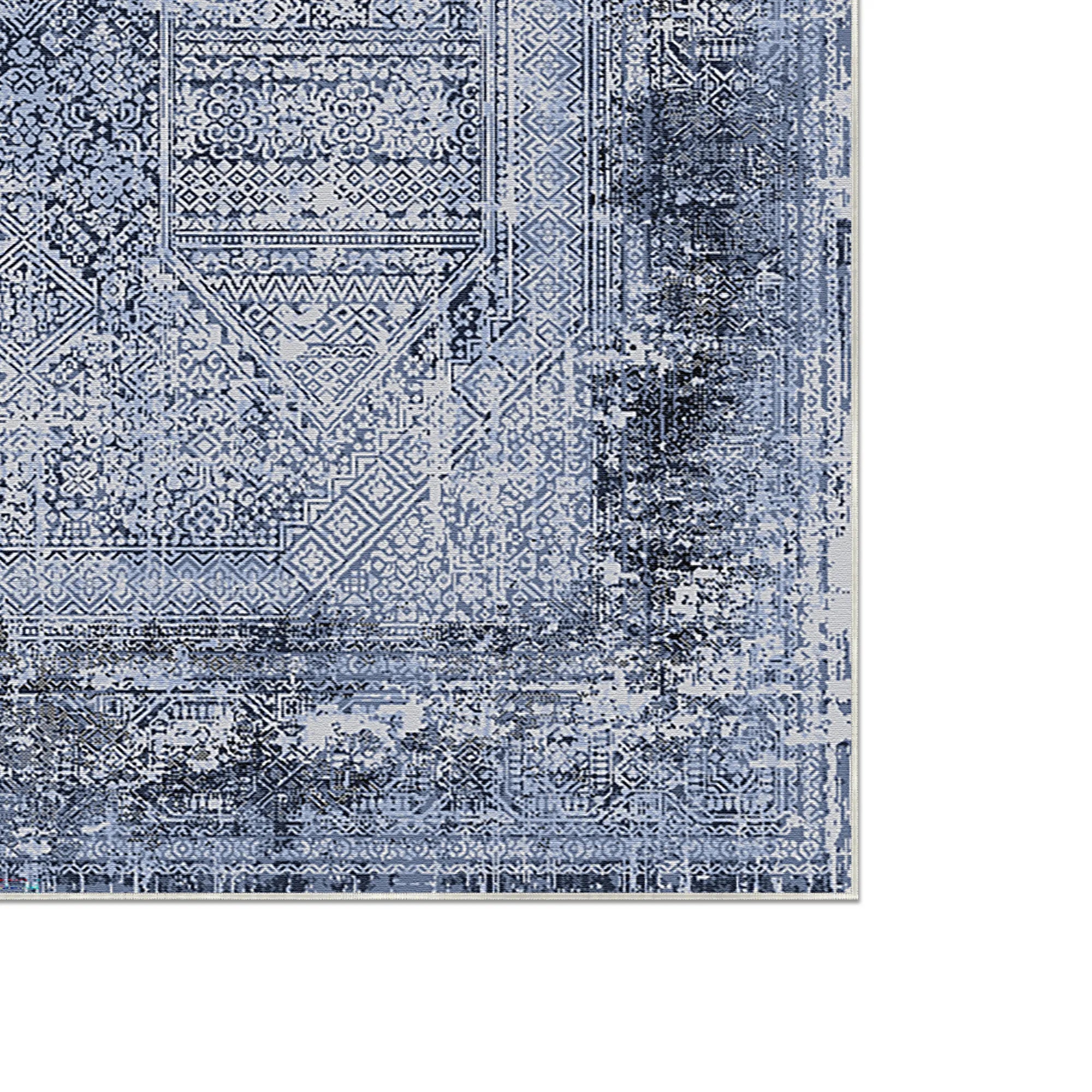 Indigo Chiffre Relikt Teppich