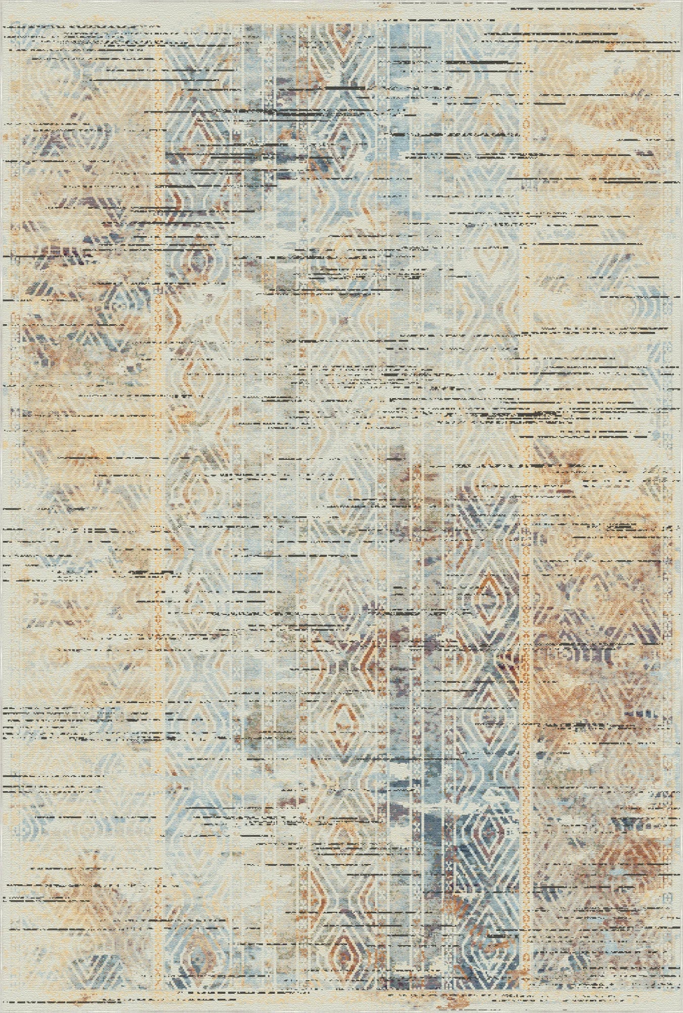 Waschbarer Teppich Alicante Sky Abstract Stripe