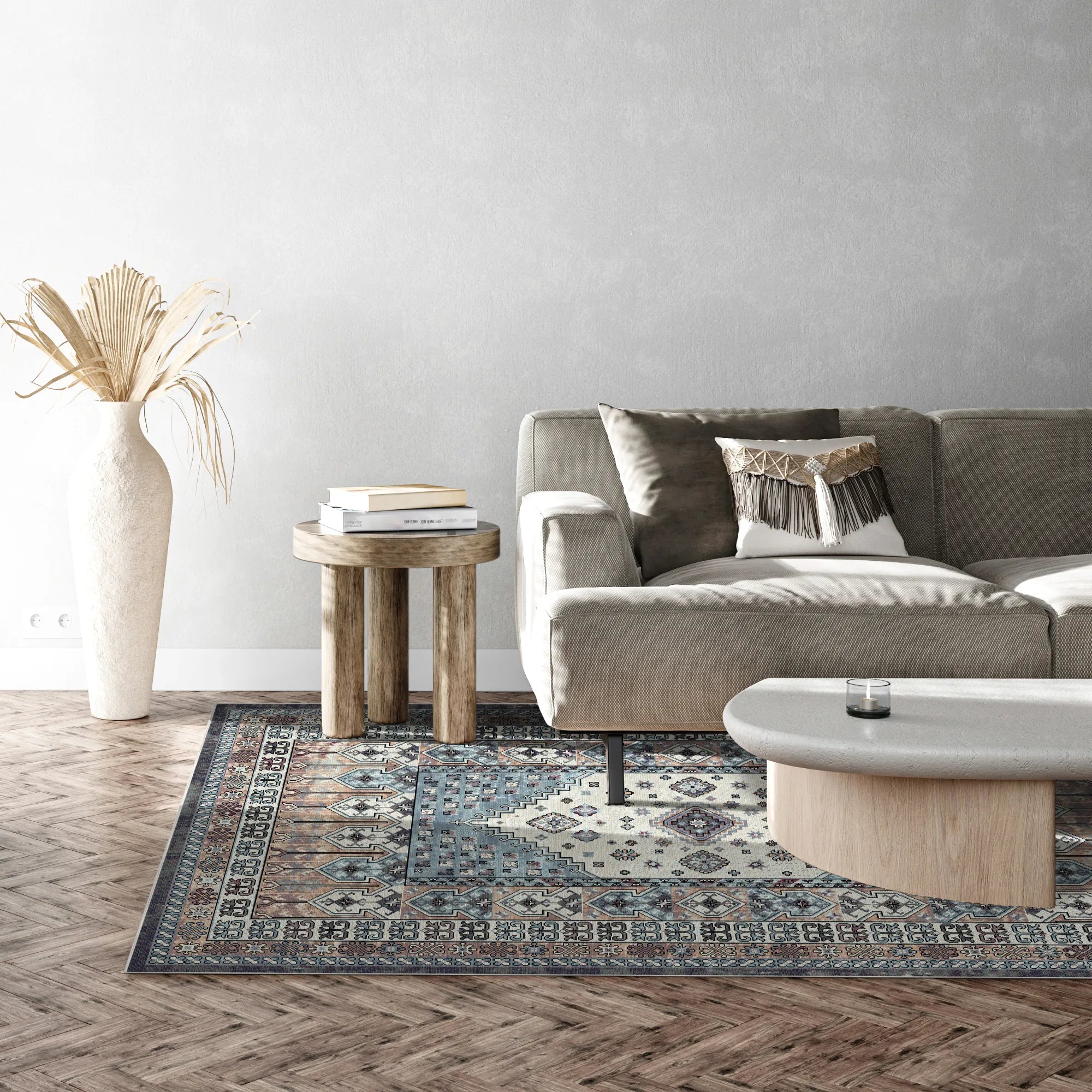 Turin Schiefer Palast Medaillon Waschbarer Teppich