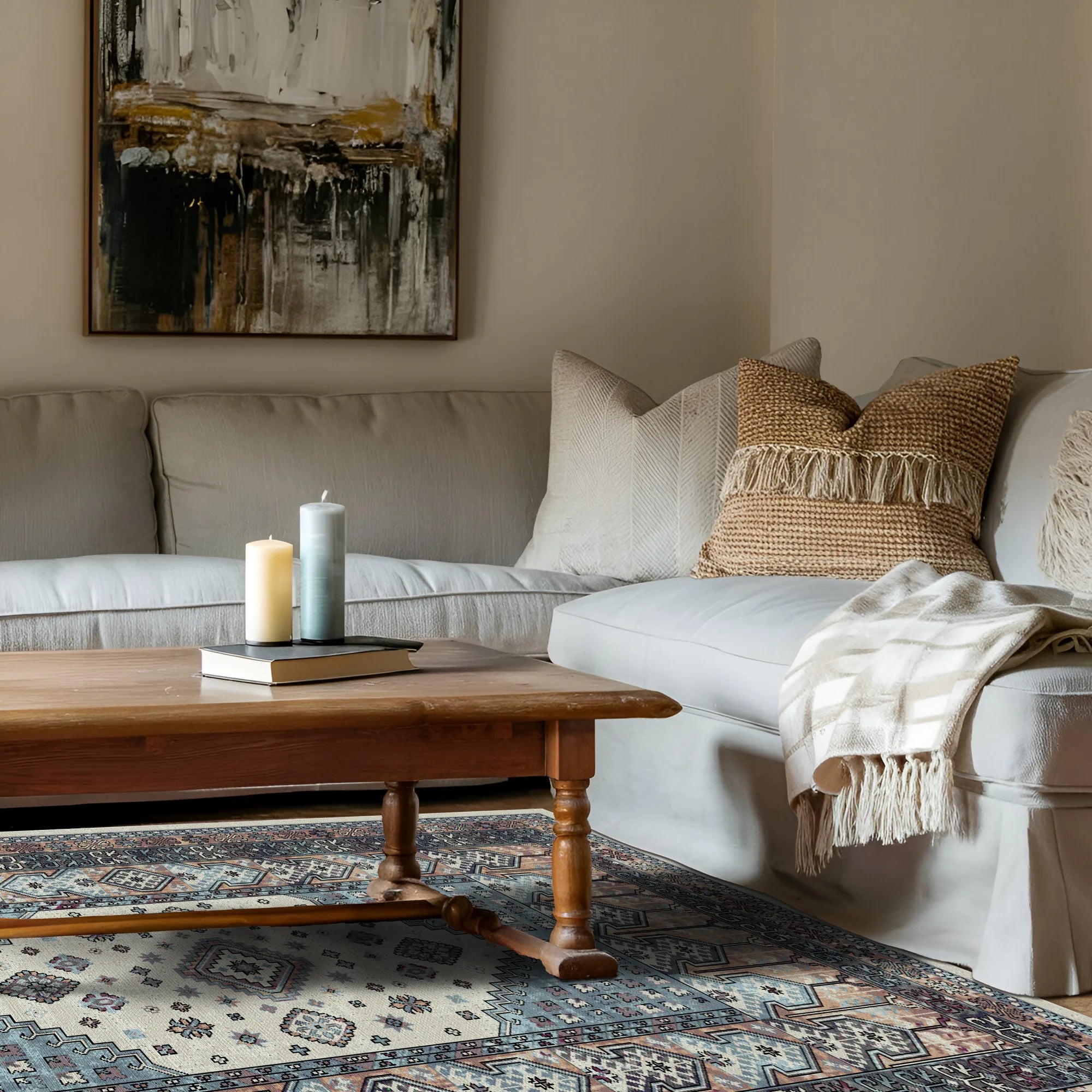 Waschbarer Teppich in der Farbe Sanremo Salbei