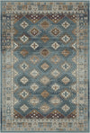 Samarkand Himmel Tribal Teppich Blau