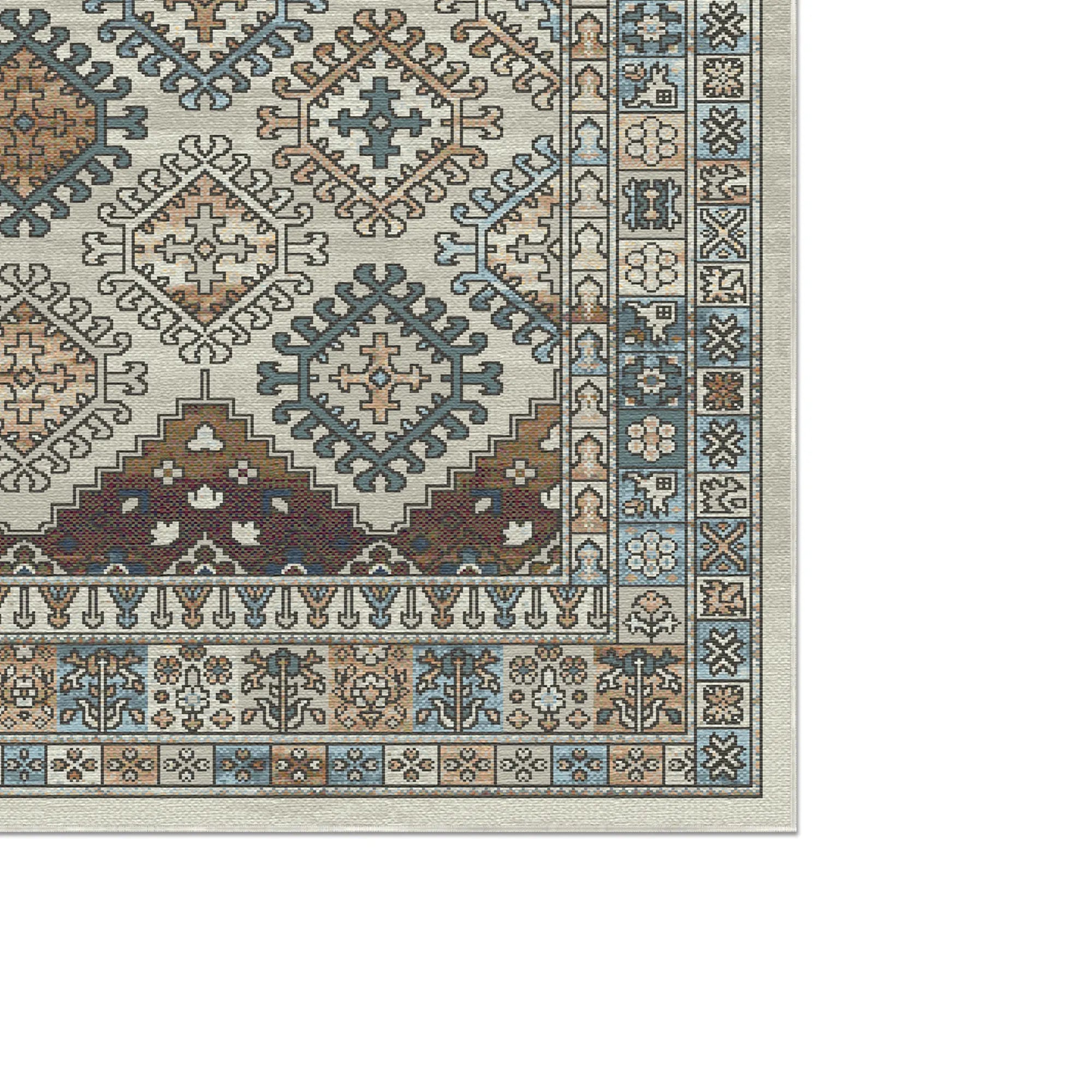 Palmyra Elfenbein Waschbarer Teppich