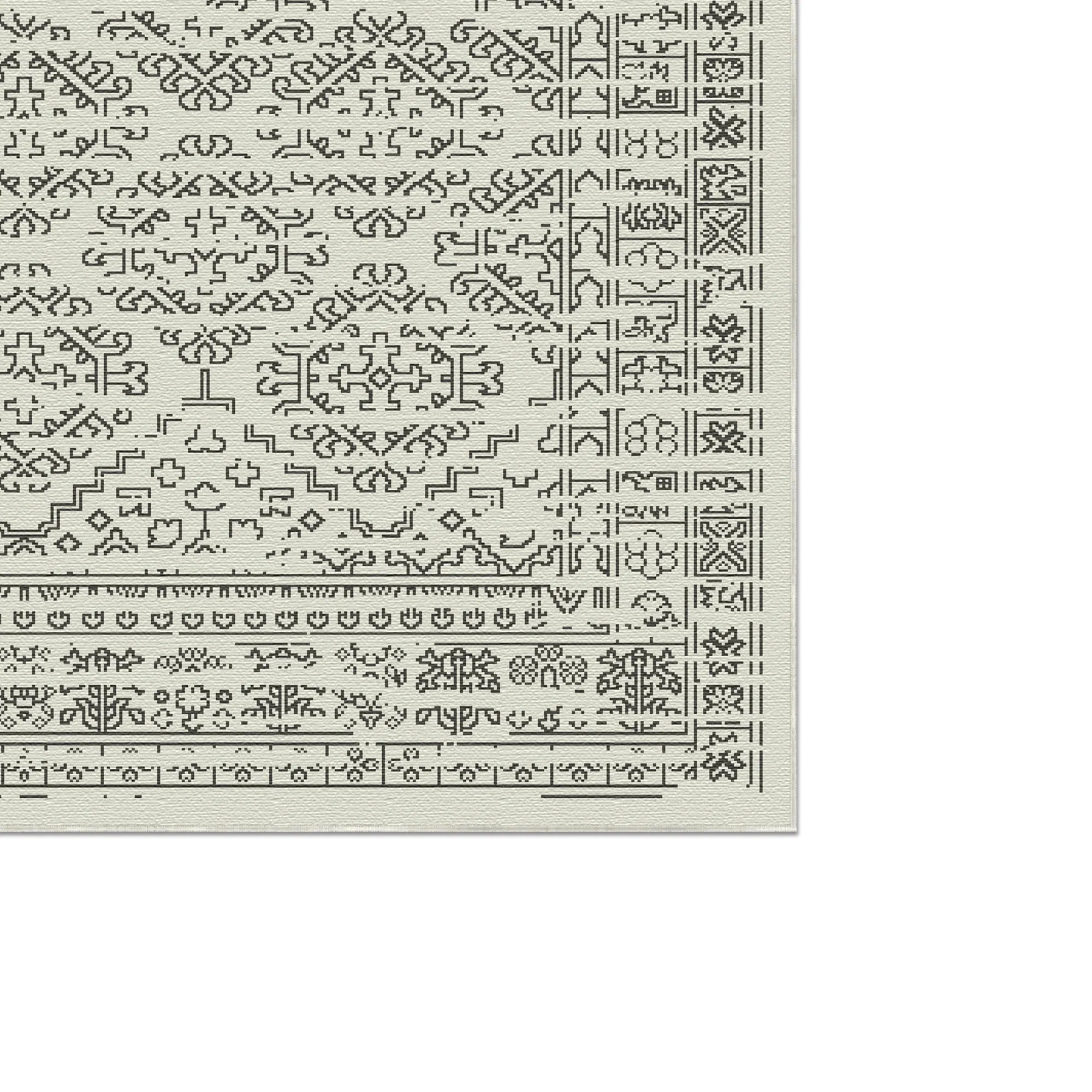 Knidos Elfenbein Tribal Teppich