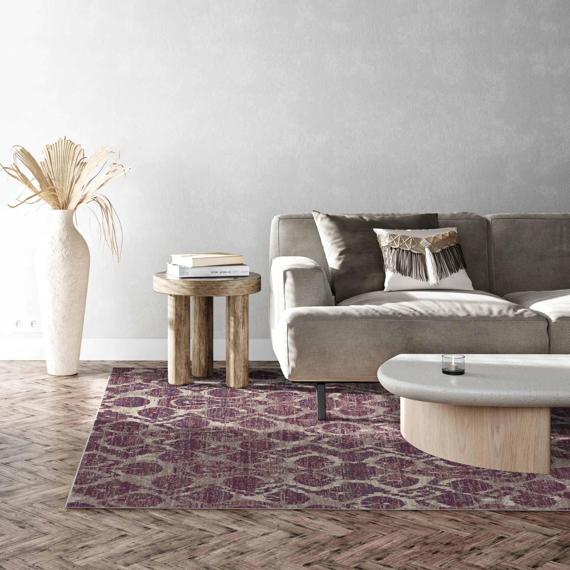 Buchara Pflaume Ikat Teppich