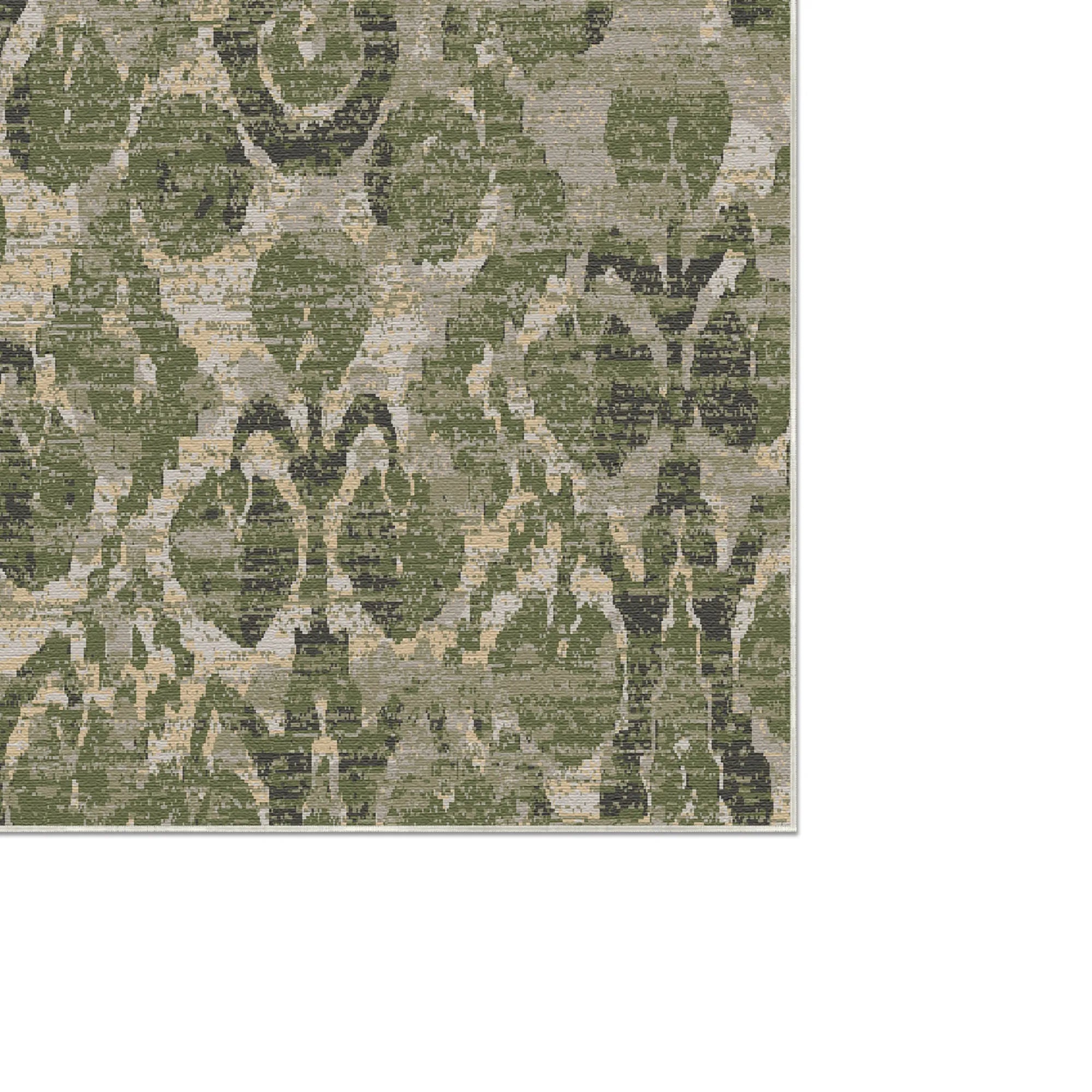 Galway Salbei Ikat Waschbarer Teppich