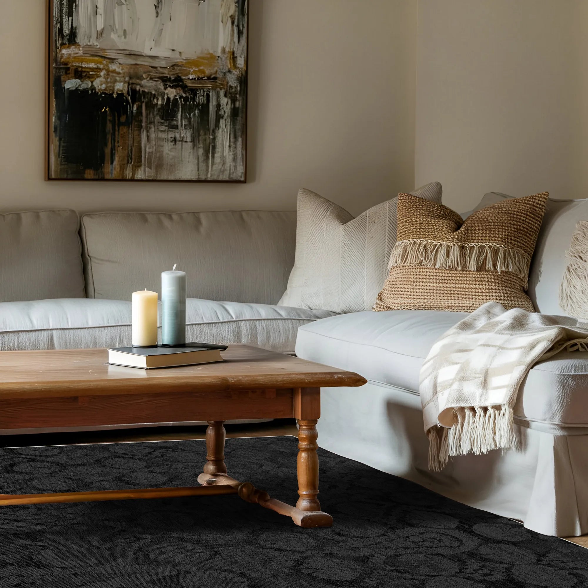 Midnight Shadow Ikat Teppich