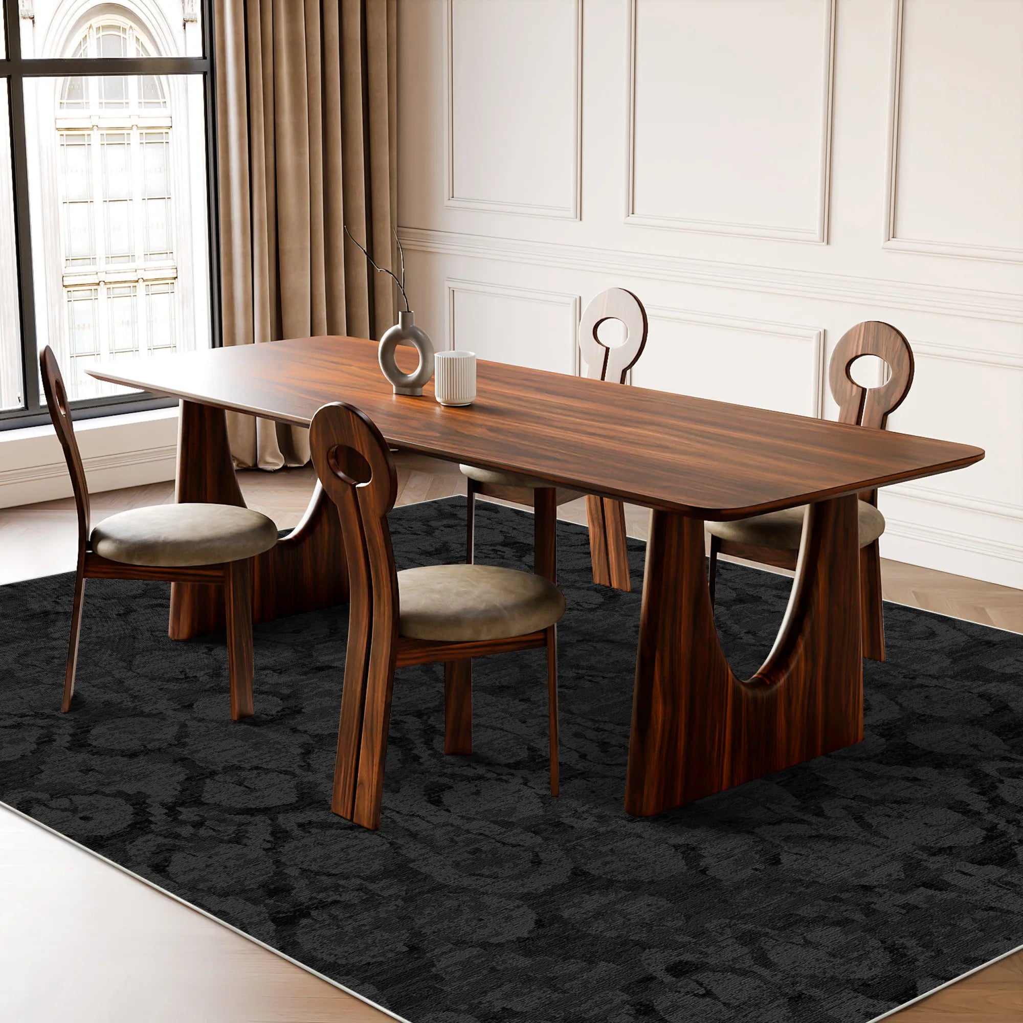 Midnight Shadow Ikat Teppich