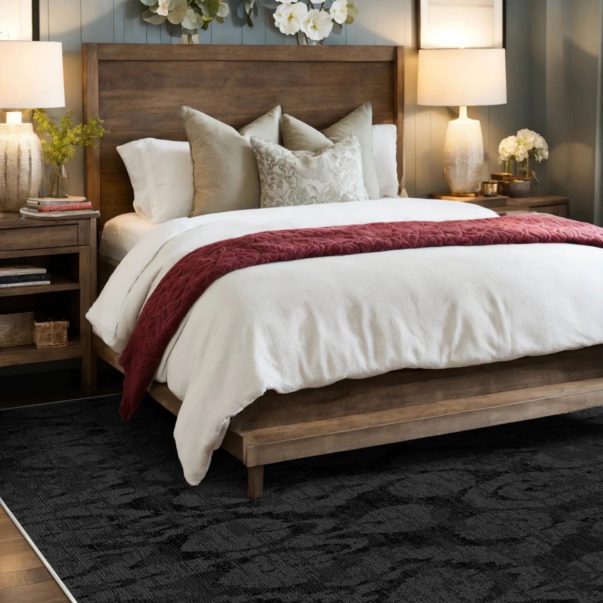 Midnight Shadow Ikat Teppich