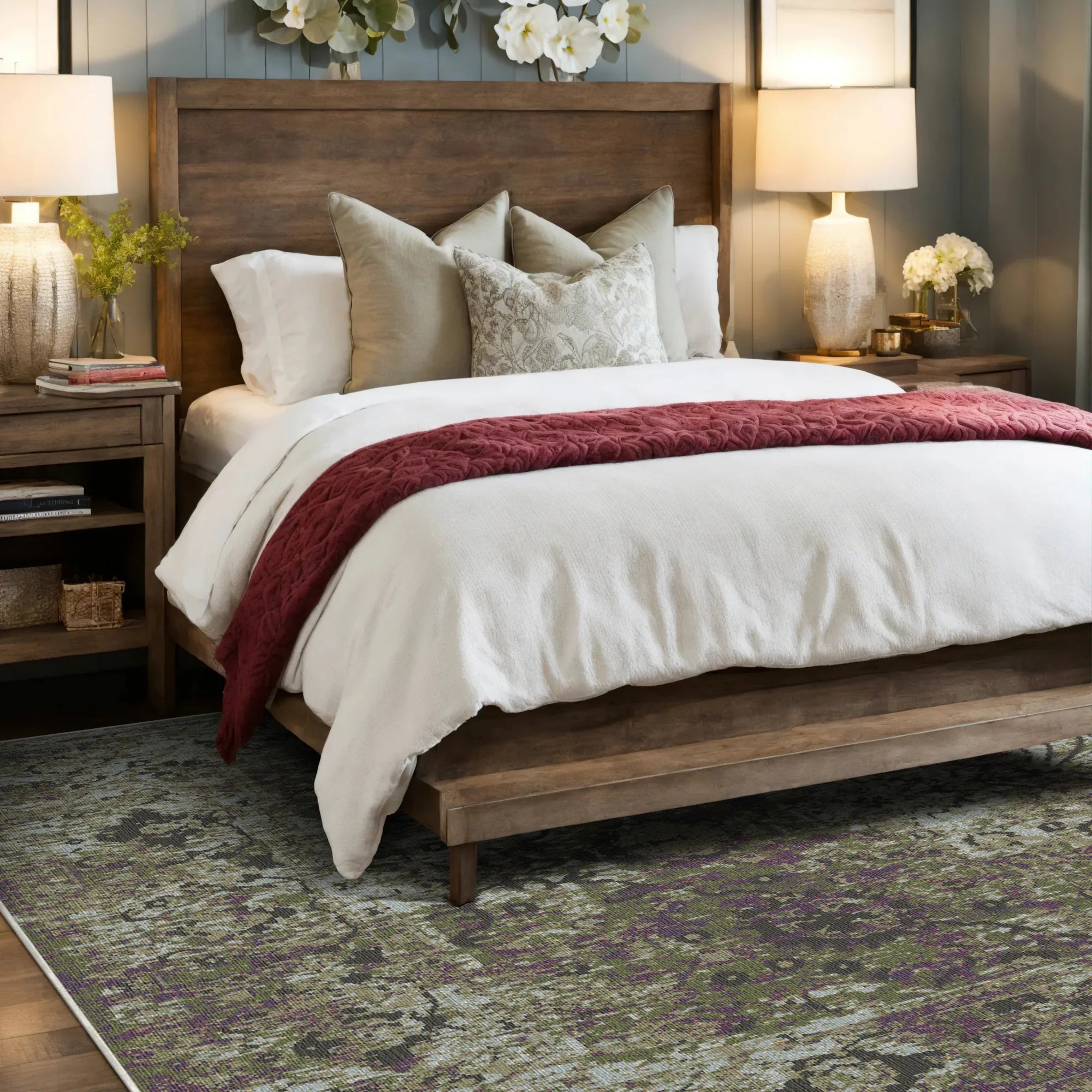 Toskana Oliven Blumenteppich