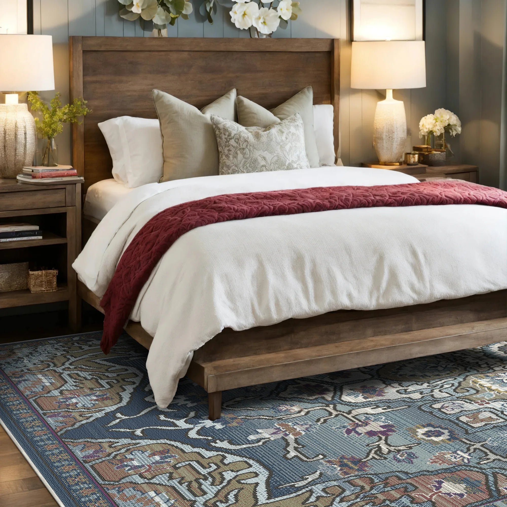 Valencia Blau Heritage Teppich