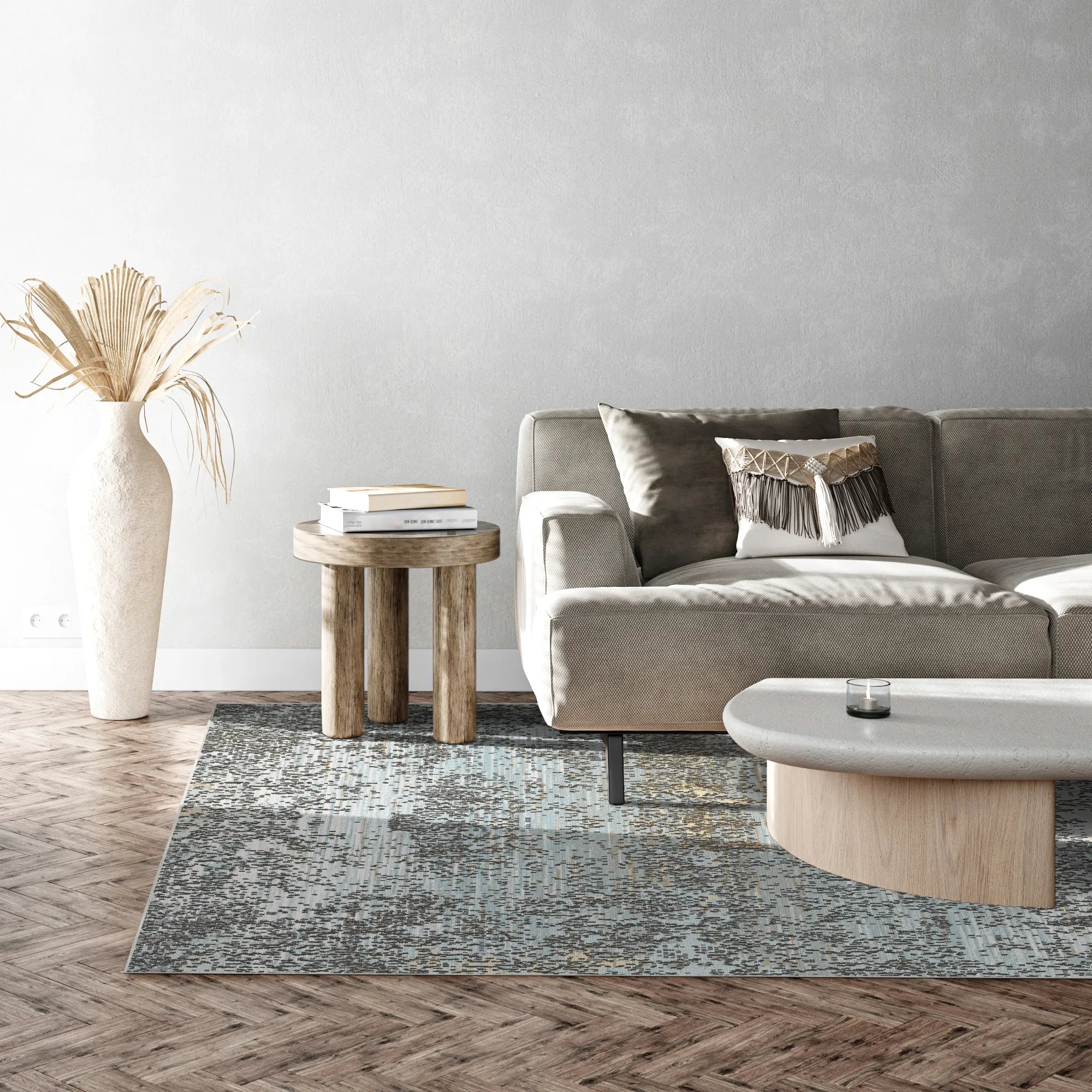 Genfer Silber Abstrakter Teppich