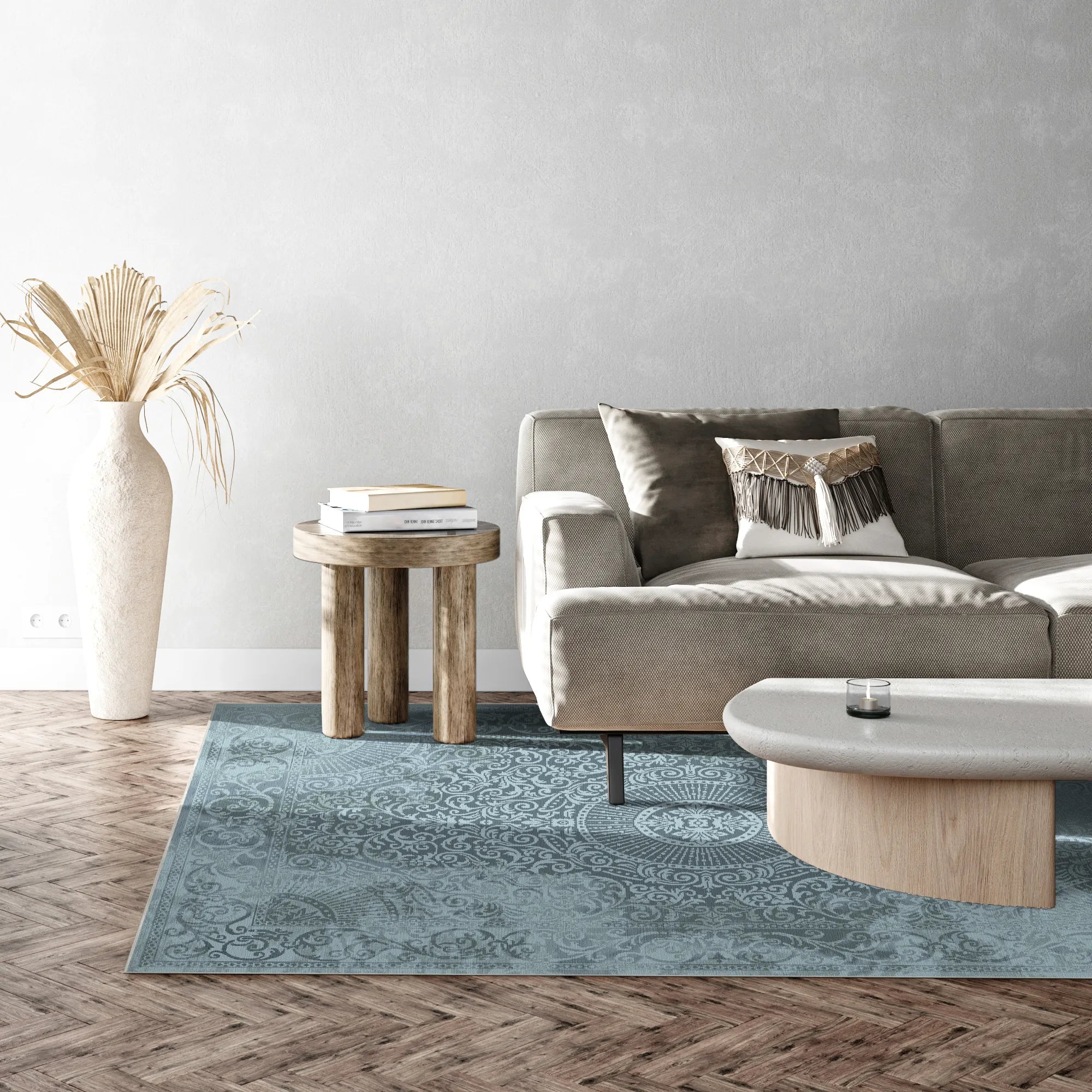 Venedig Aquamarin Barock Medaillon Teppich