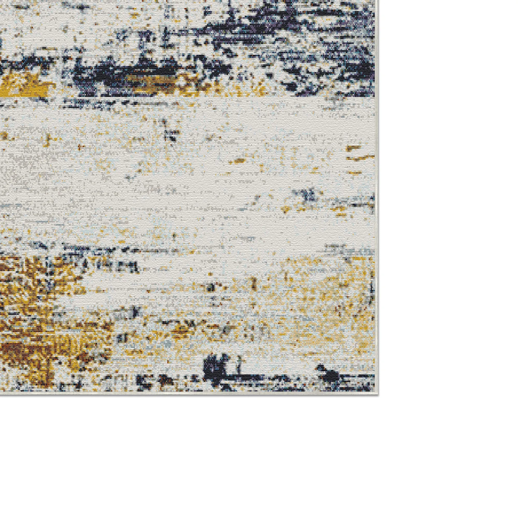 Moderner Abstrakter Goldener Horizont Teppich