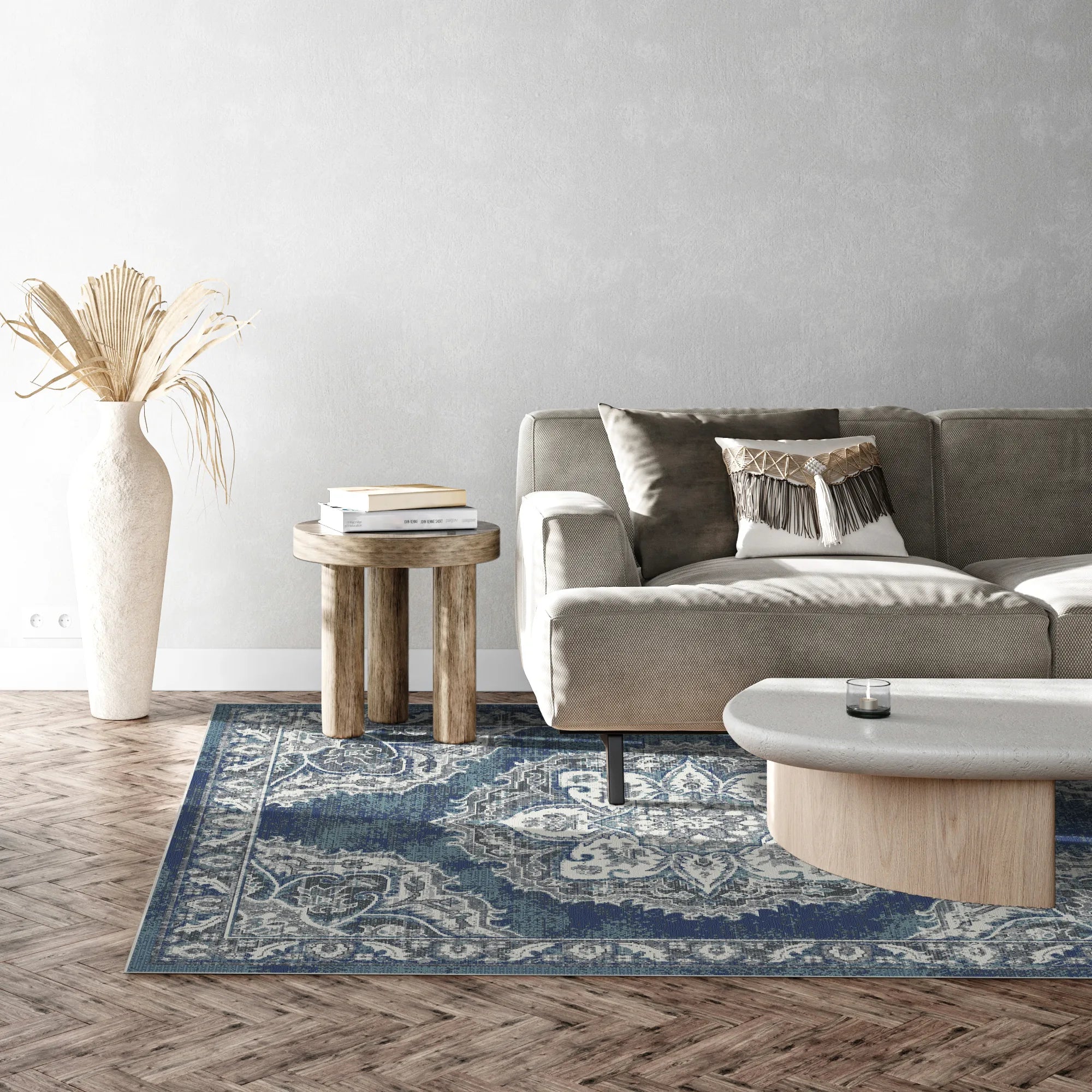 Valencia Blue Heritage Medallion Teppich