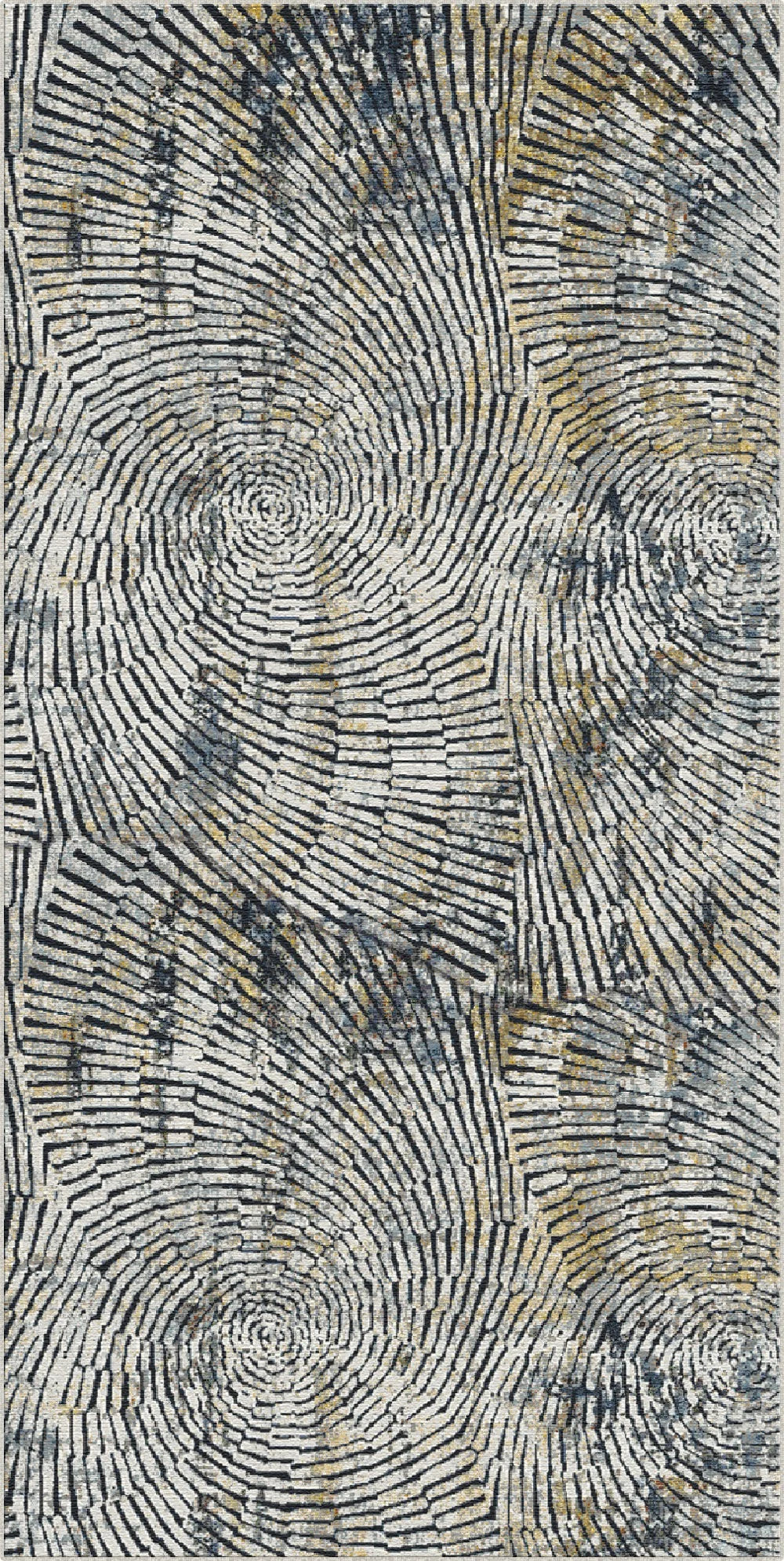 Moderner Abstrakter Radialer Mosaik Teppich