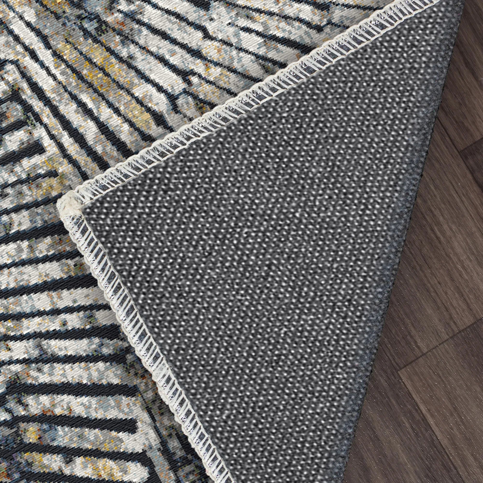 Moderner Abstrakter Radialer Mosaik Teppich