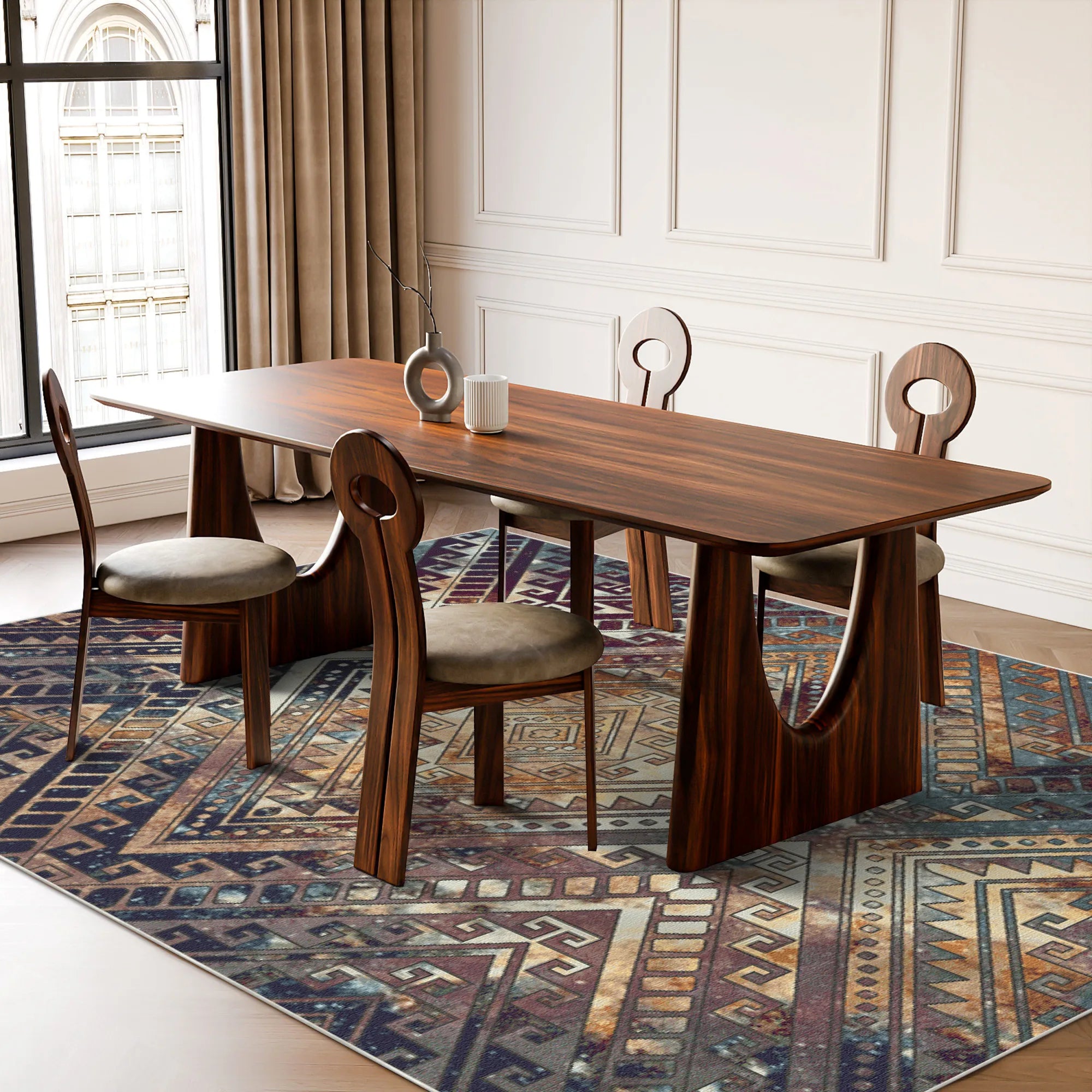 Geometrischer Tribal Teppich Sahara Prismatic