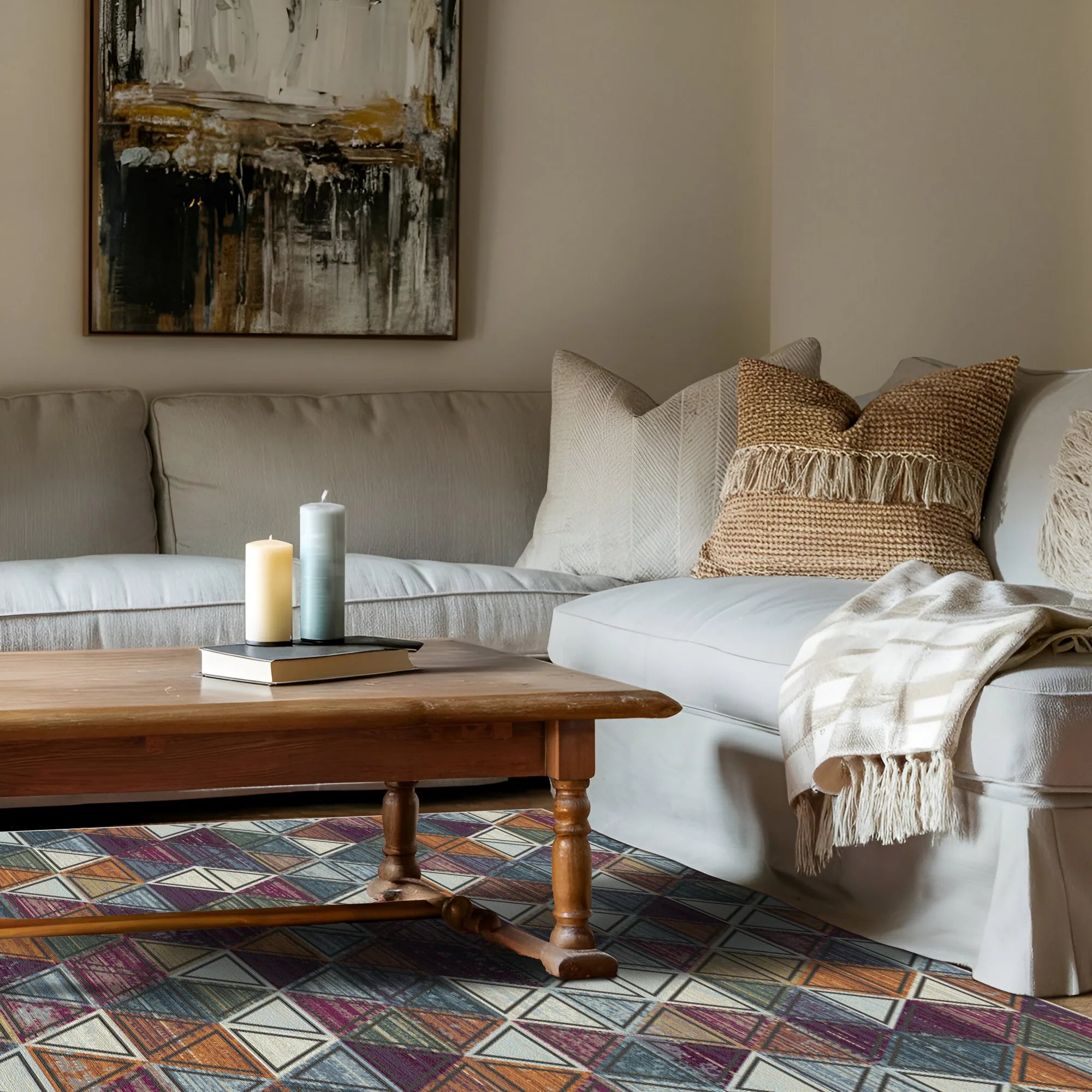 Mosaic Prism Geometrischer Abstrakter Teppich