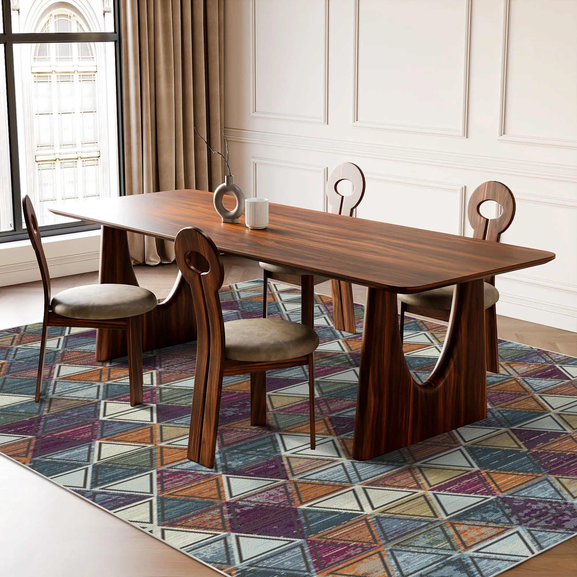 Mosaic Prism Geometrischer Abstrakter Teppich
