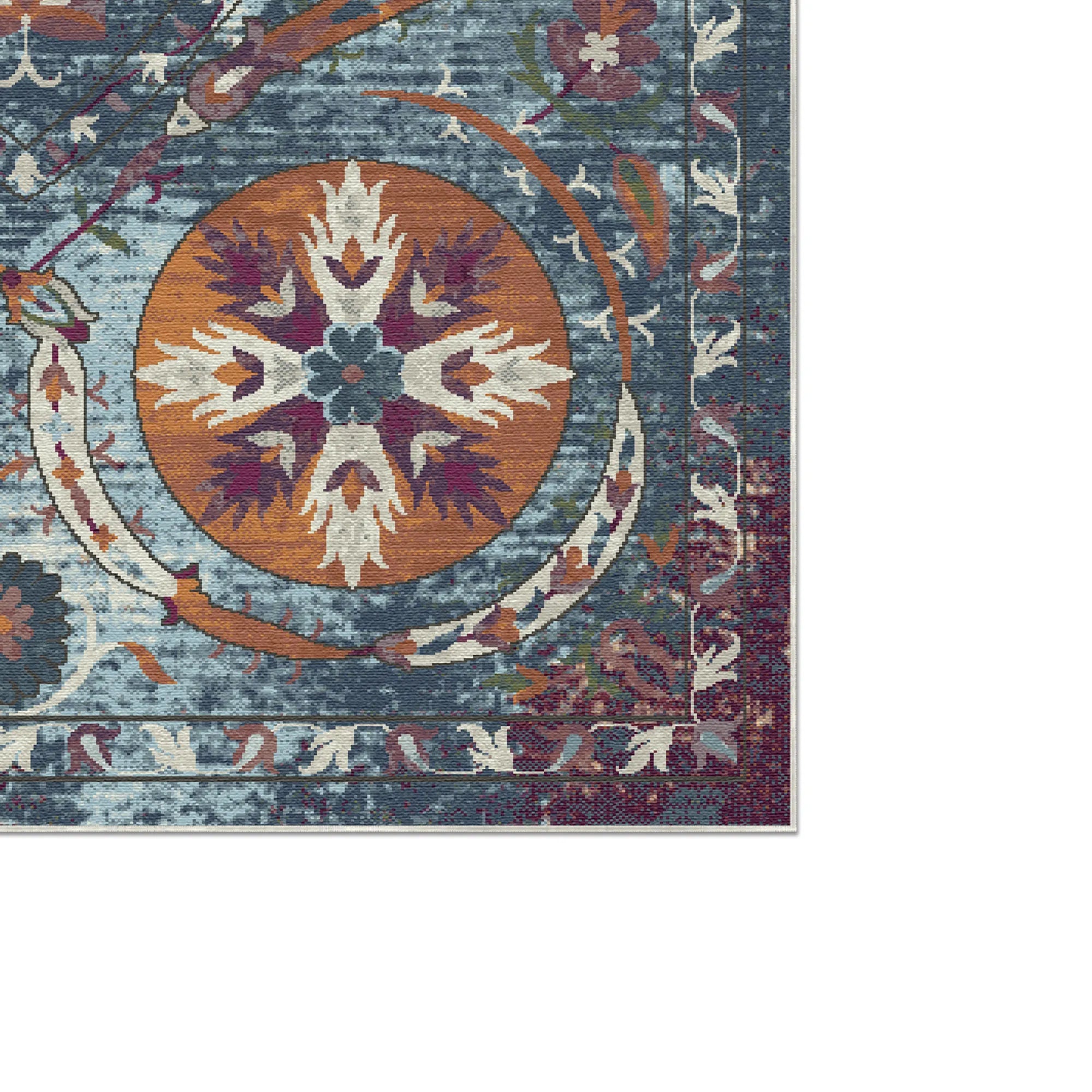 Bukhara Azure Exotischer Medaillon Teppich