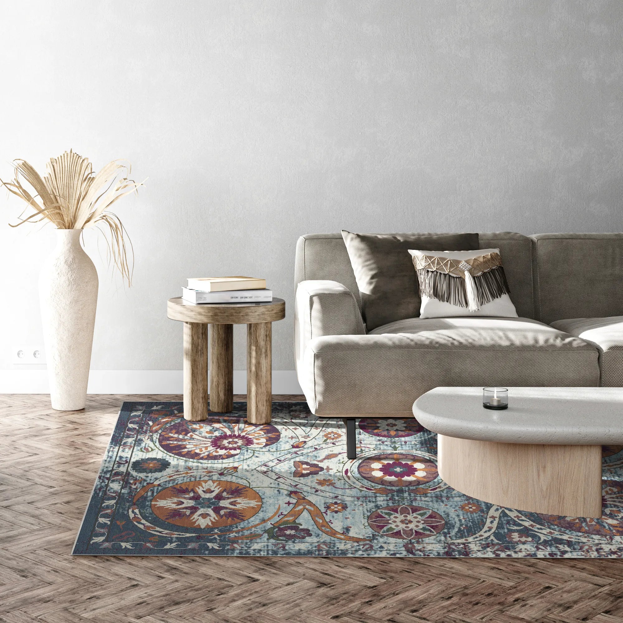 Bukhara Azure Exotischer Medaillon Teppich