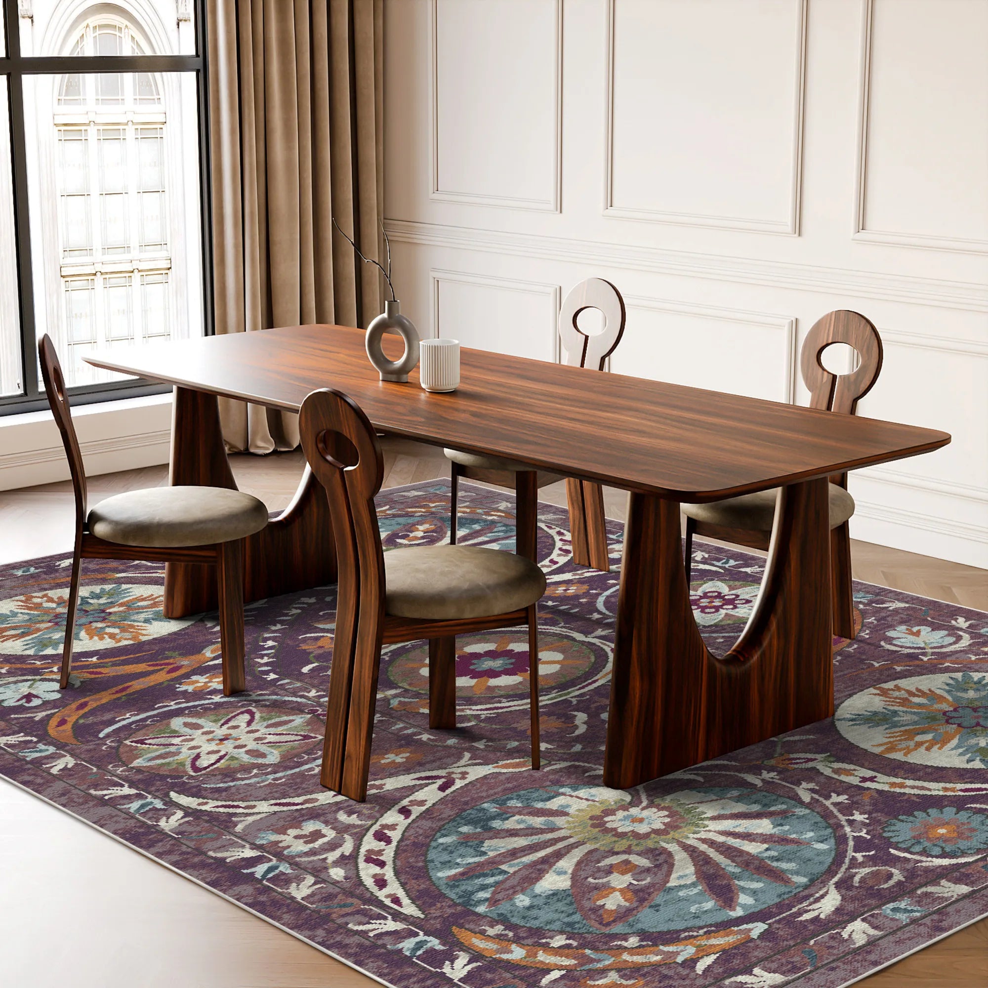 Bukhara Mulberry Exotischer Medaillon Teppich