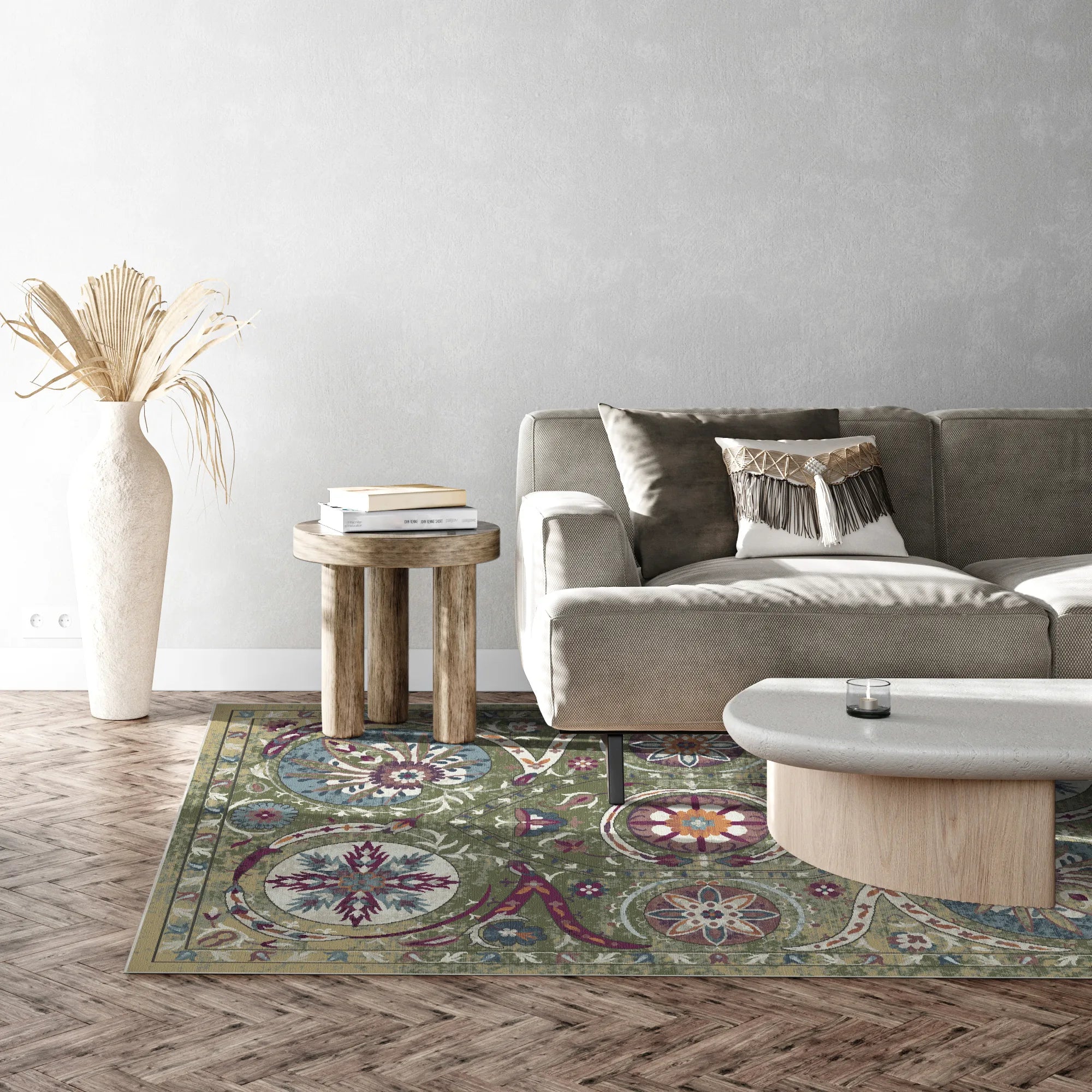 Bukhara Olive Exotischer Medaillon Teppich