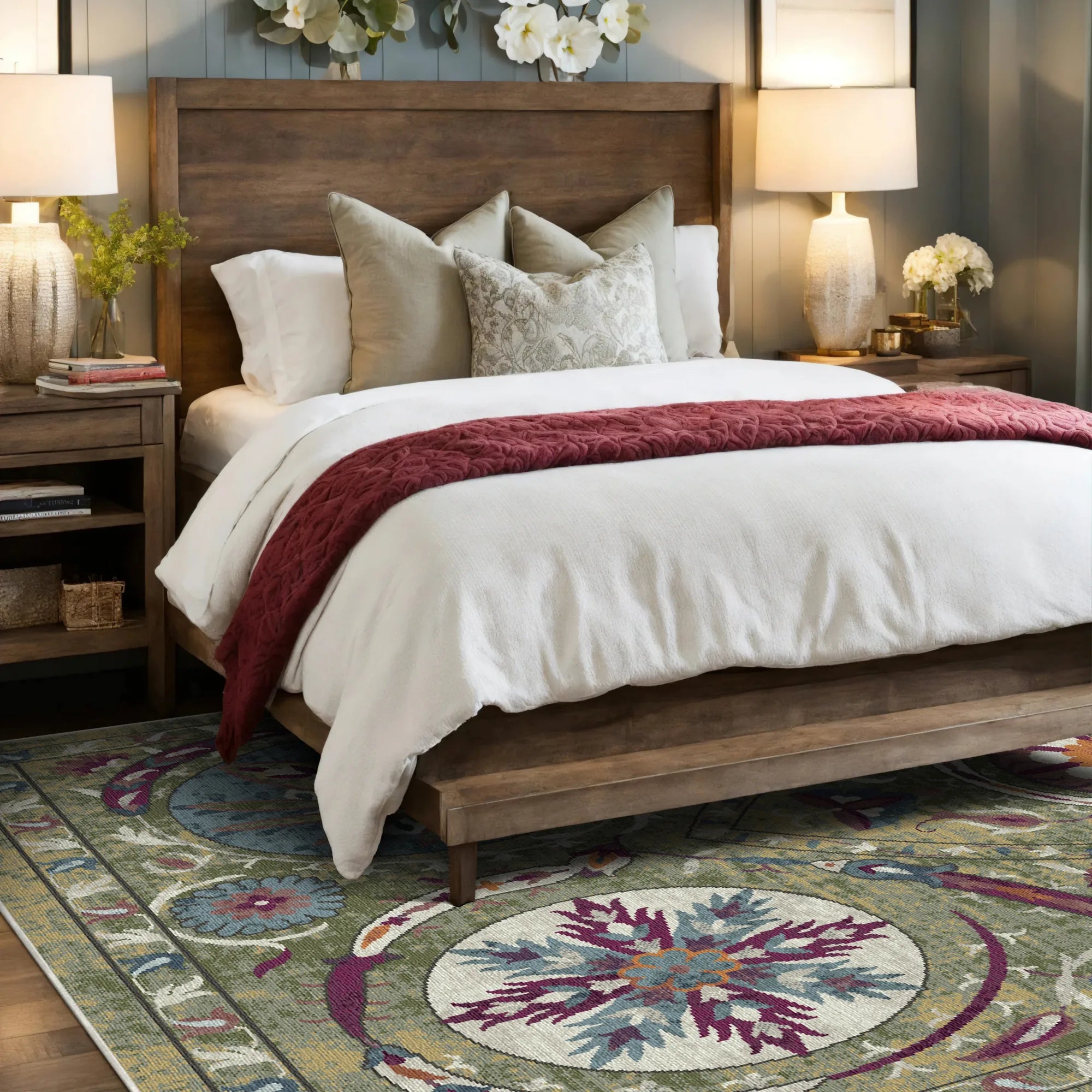 Bukhara Olive Exotischer Medaillon Teppich