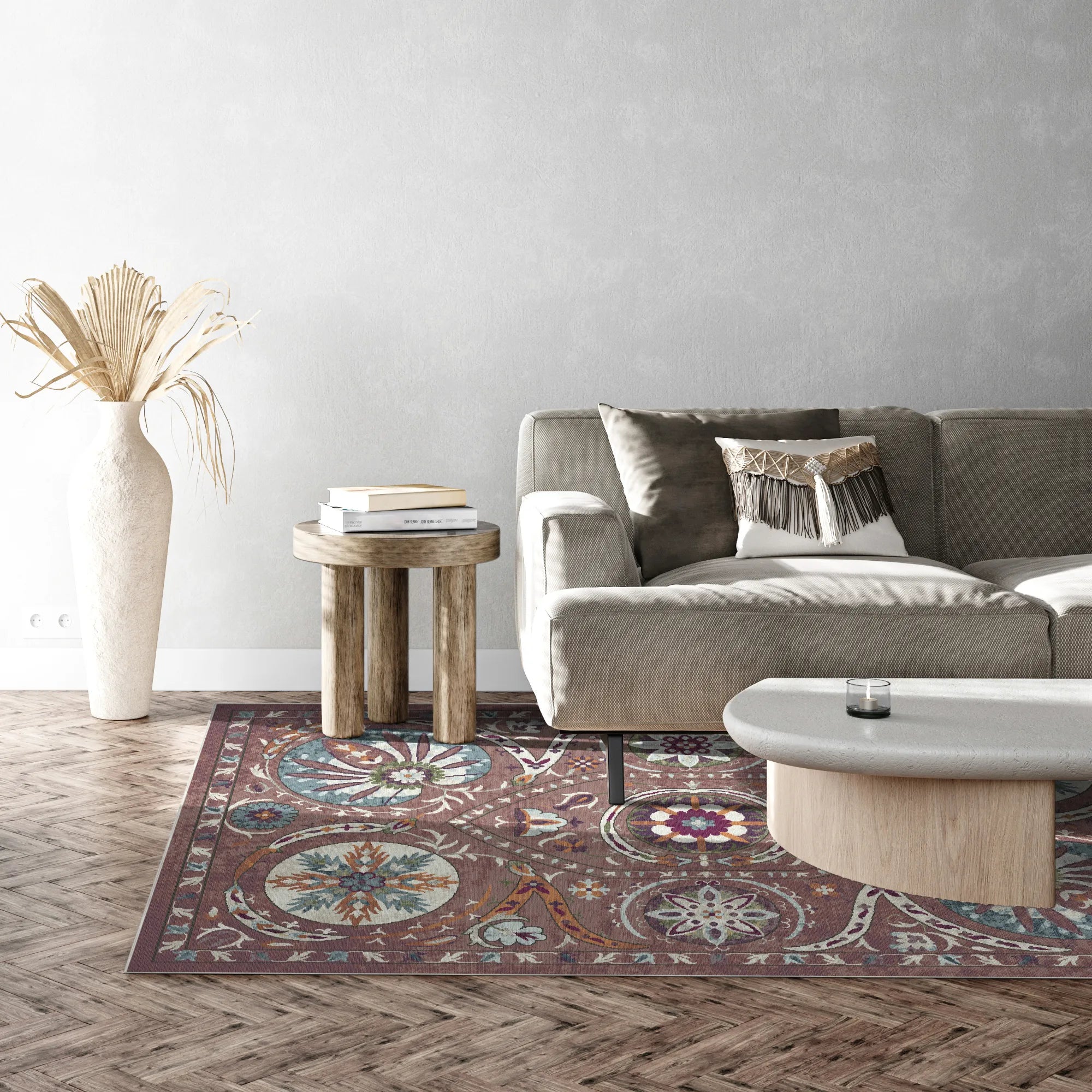 Bukhara Rose Exotischer Medaillon Teppich