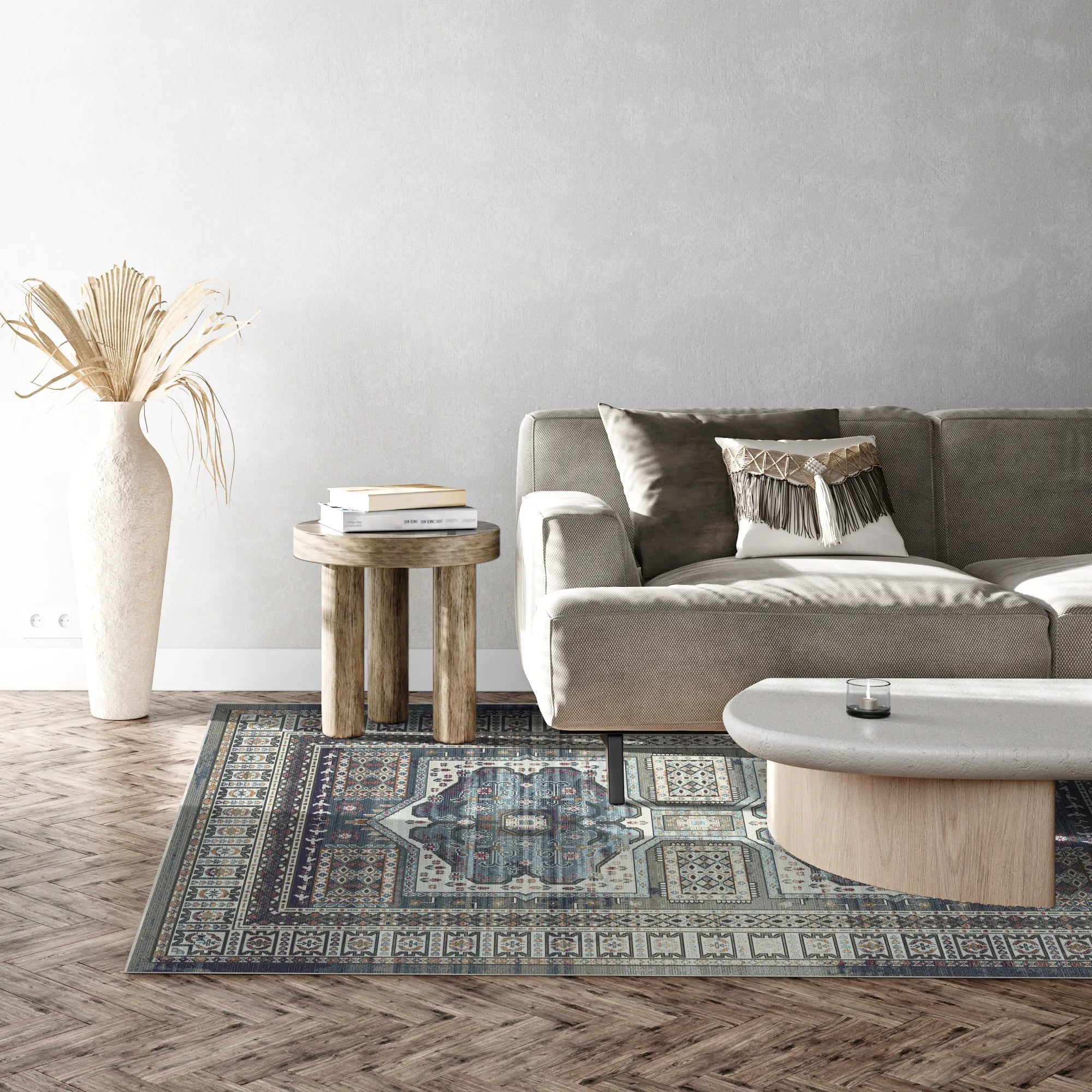 Samarkand Night Ethnischer Medaillon Teppich