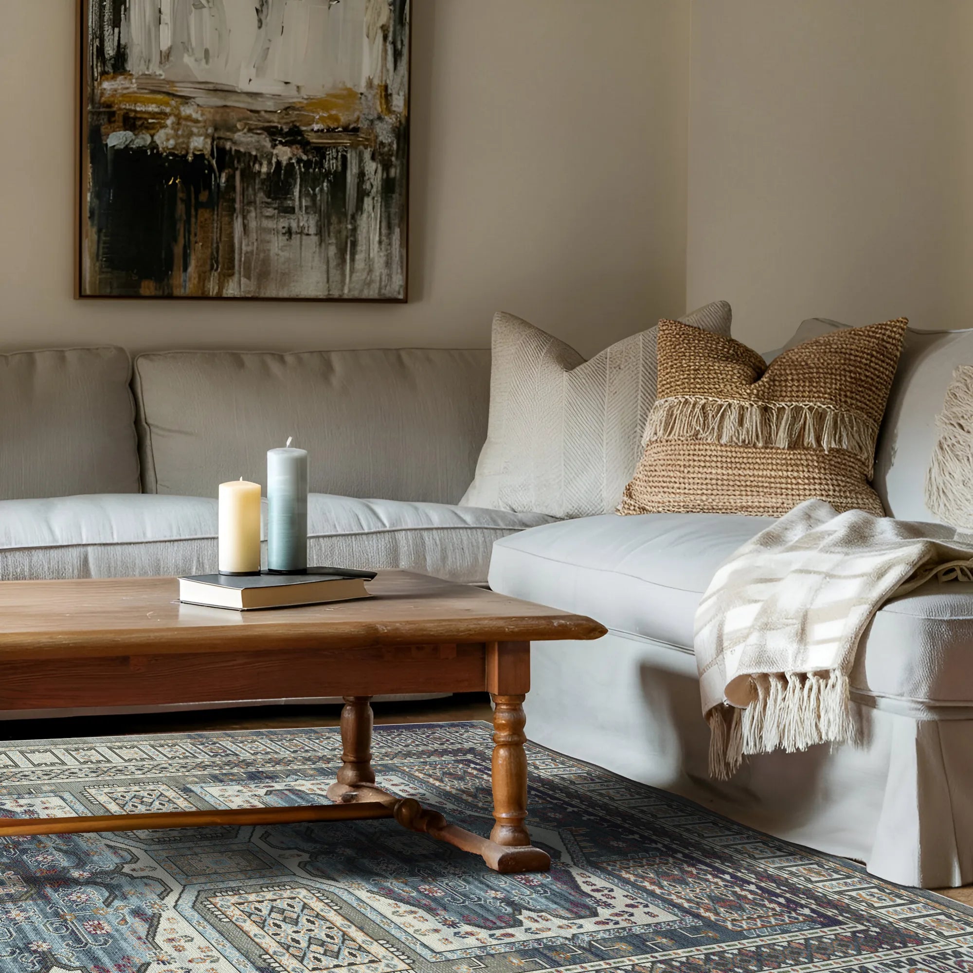 Samarkand Night Ethnischer Medaillon Teppich