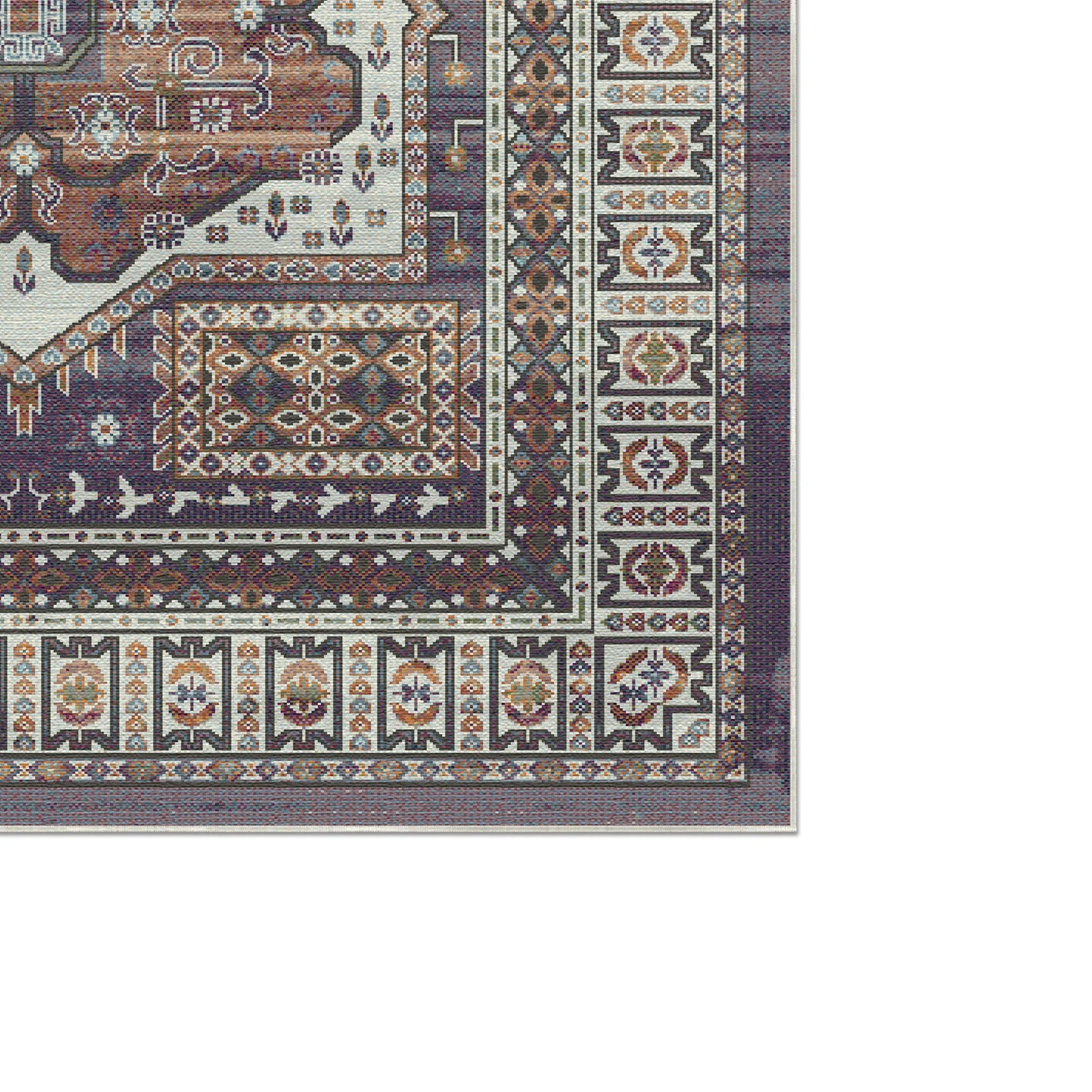 Samarkand Amber Ethnischer Medaillon Teppich