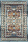 Samarkand Oasis Ethnischer Medaillon Teppich  Azurblau