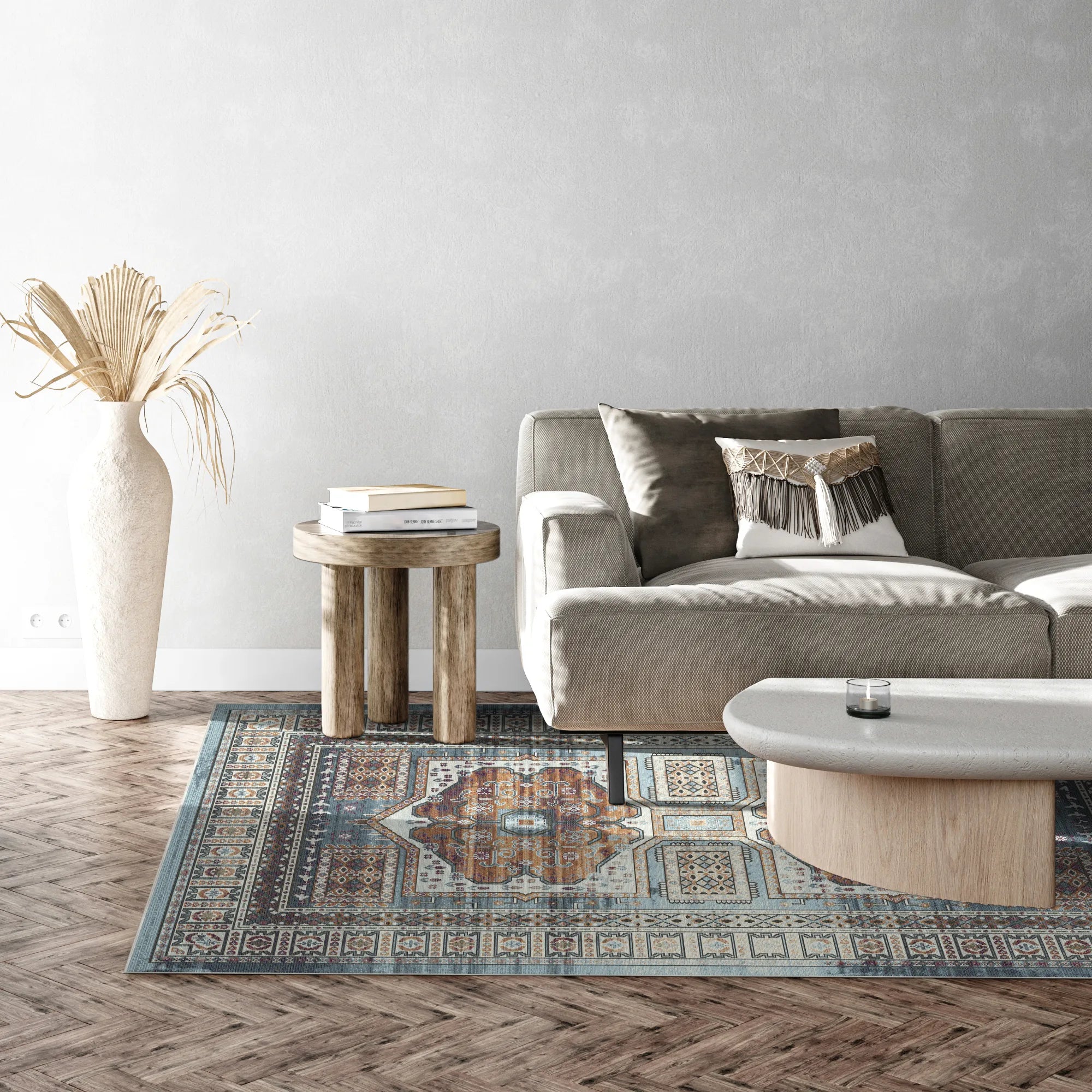 Samarkand Oasis Ethnischer Medaillon Teppich