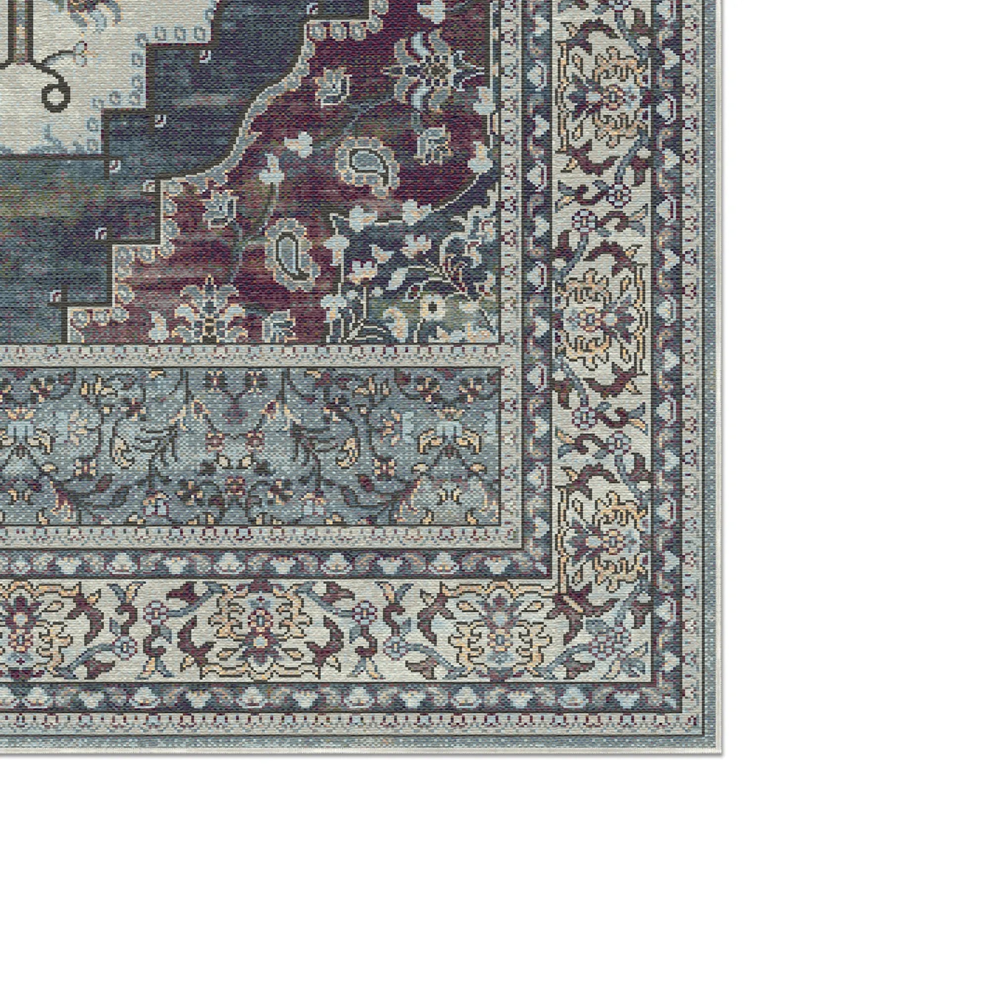 Loom Slate Paisley Floraler Teppich