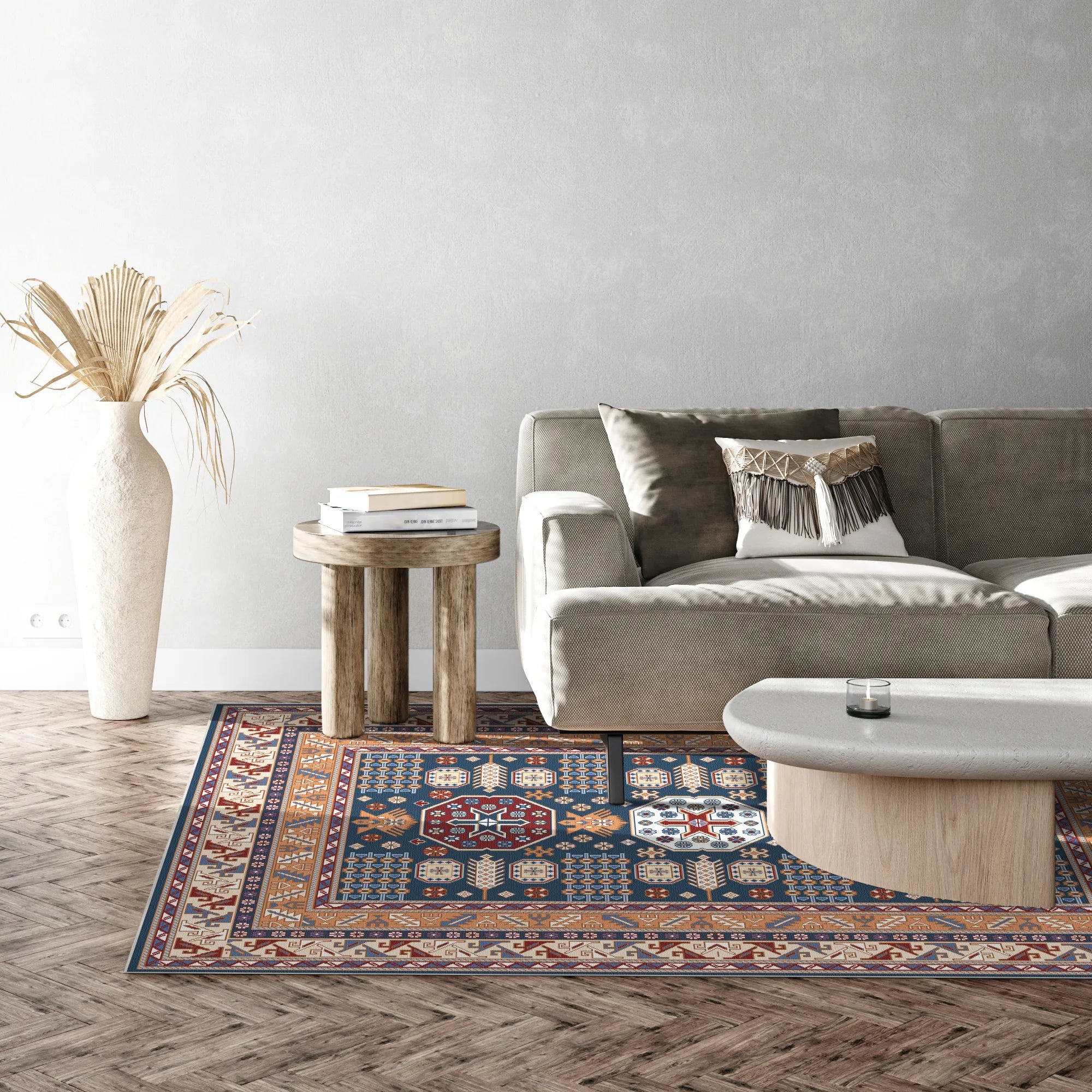 Vesper Azure Geometrischer Stammesteppich