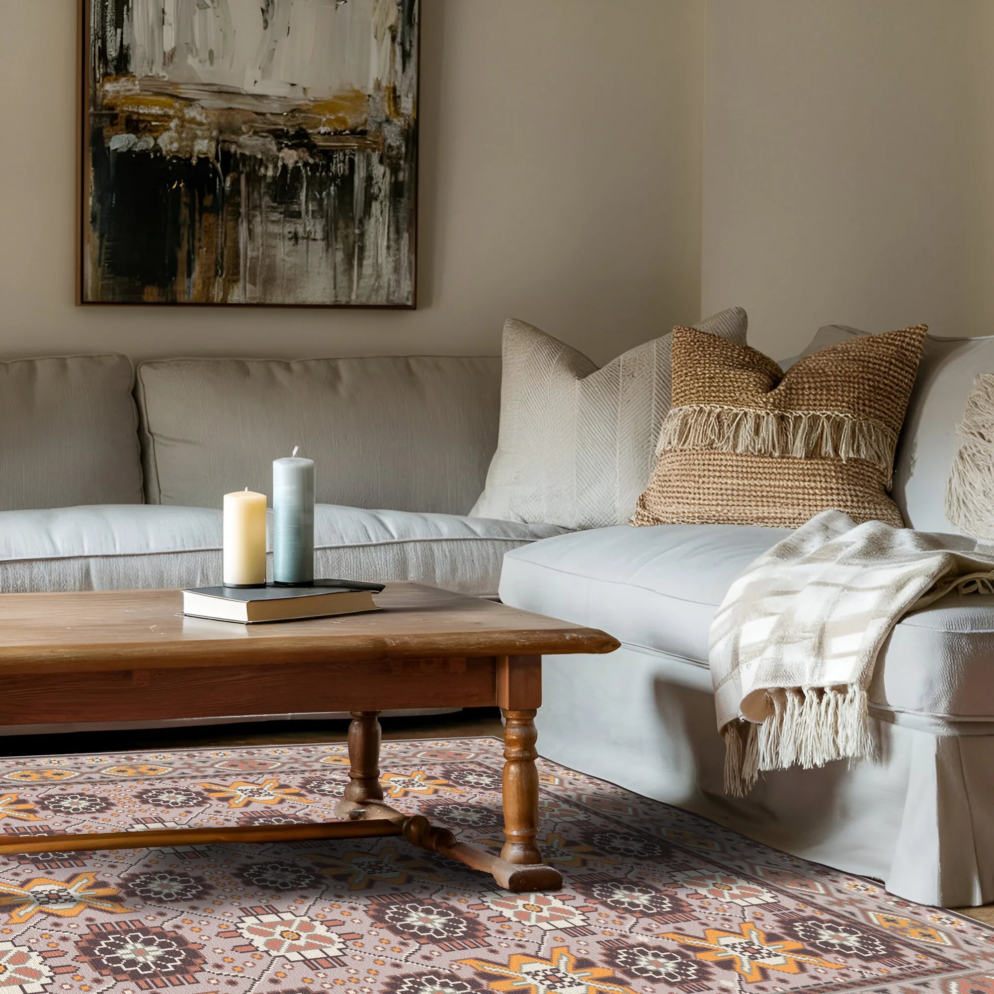 Caelum Amber Blumengitter Teppich