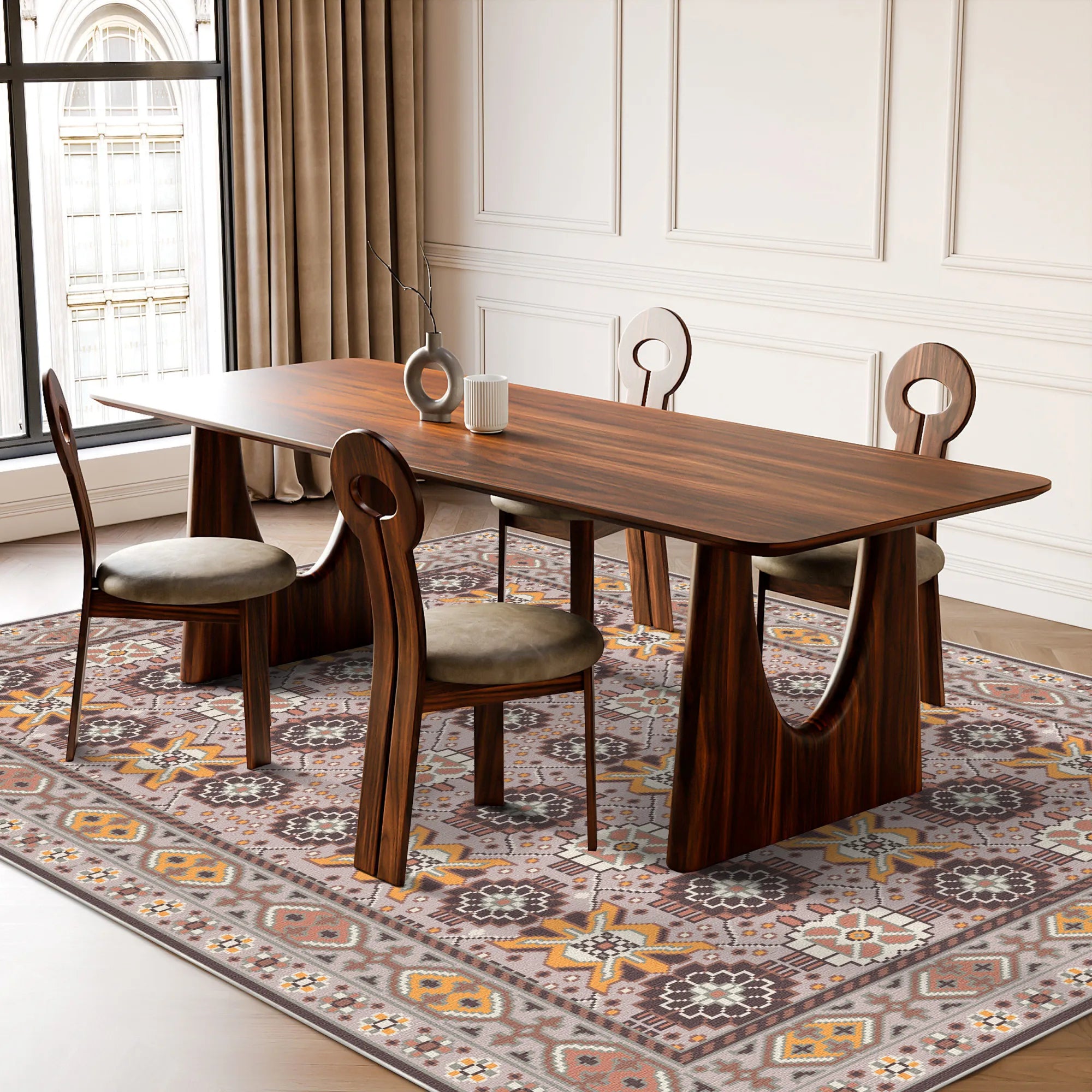 Caelum Amber Blumengitter Teppich