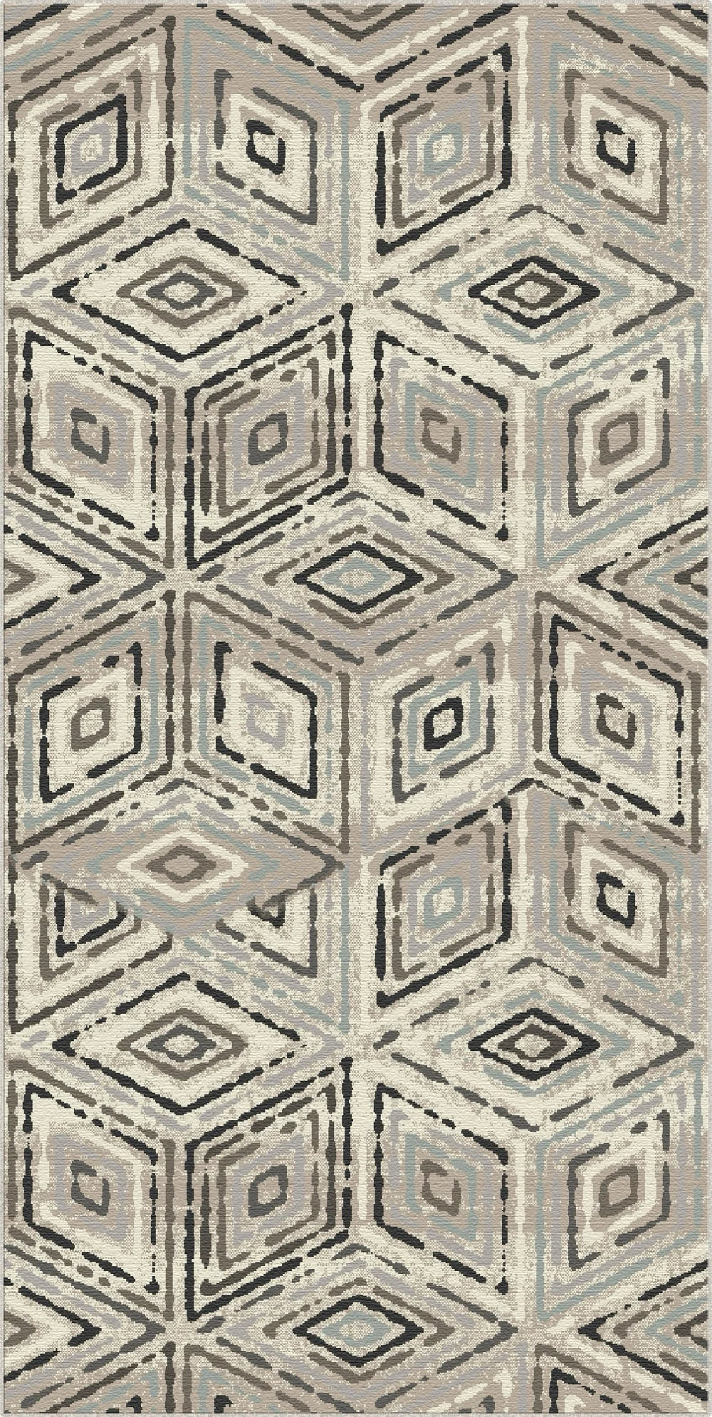 Moderner Nebel Geometrischer Diamant Teppich