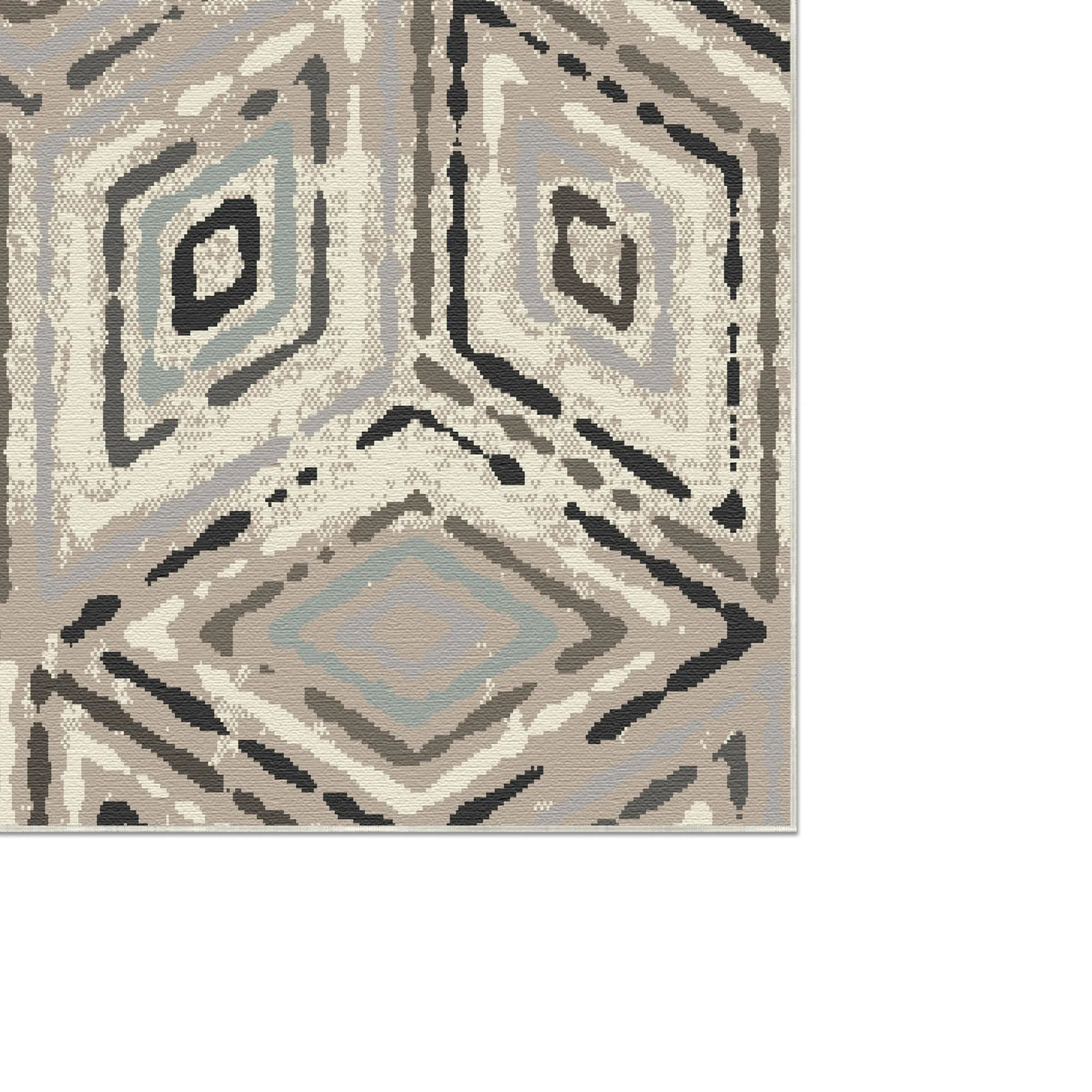 Moderner Nebel Geometrischer Diamant Teppich