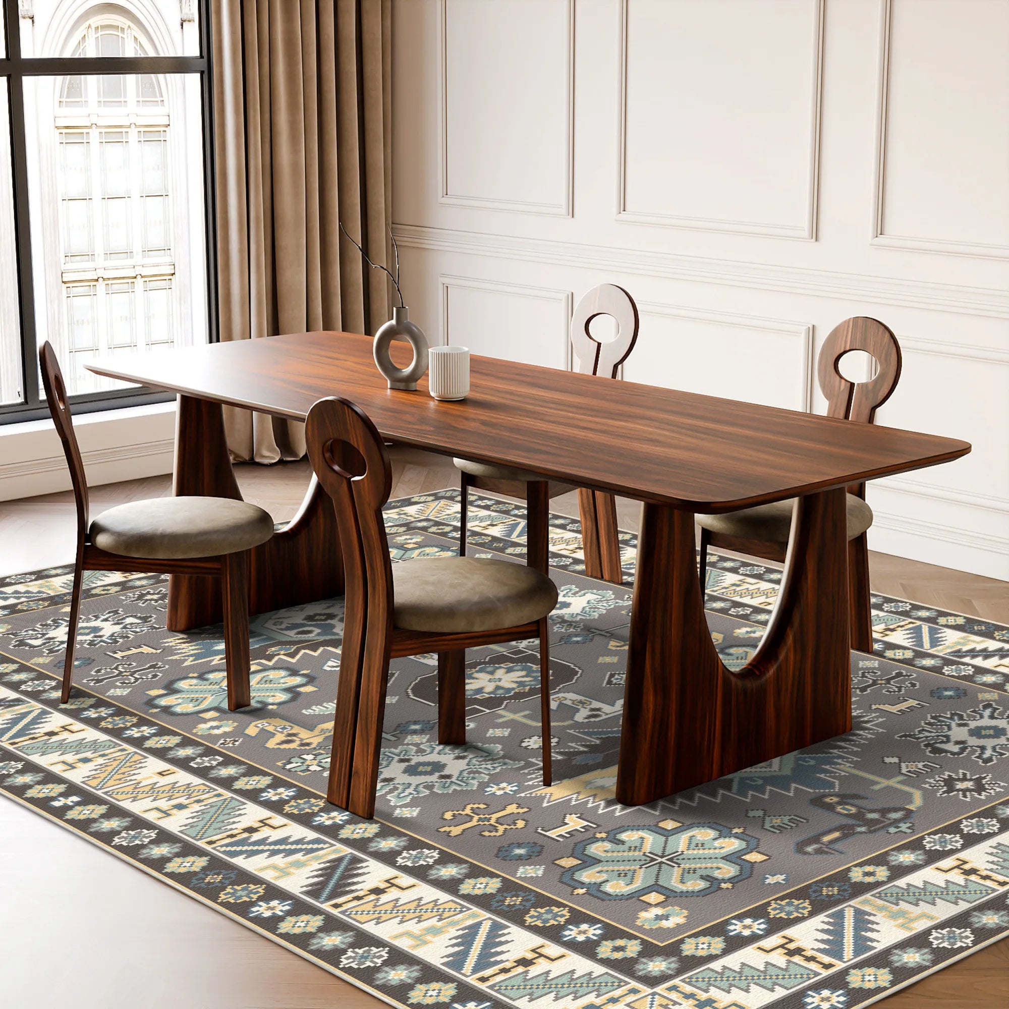 Astraea Esche Tribal Medaillon Teppich