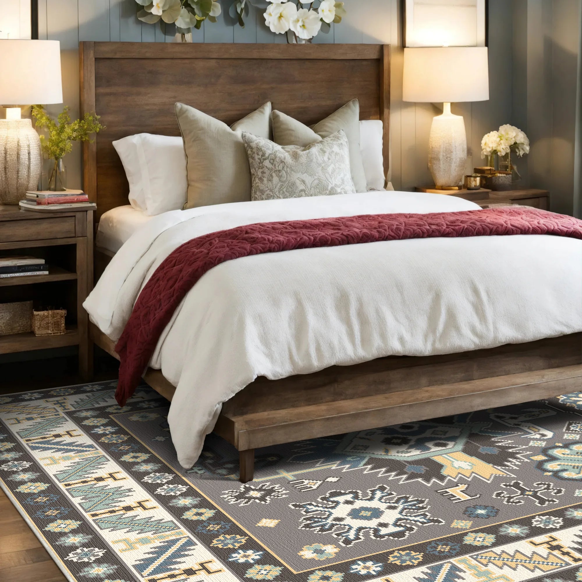 Astraea Esche Tribal Medaillon Teppich