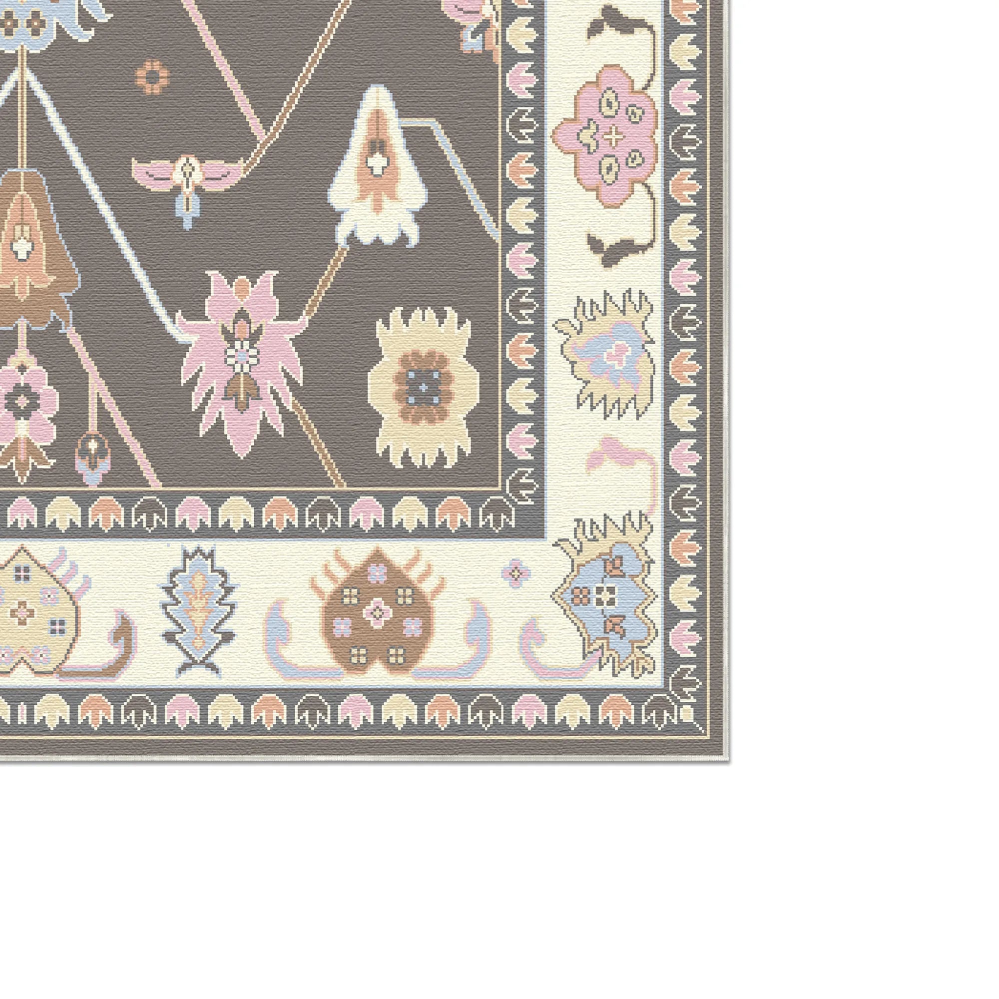 Vera Blush Gitter Blumen-Teppich