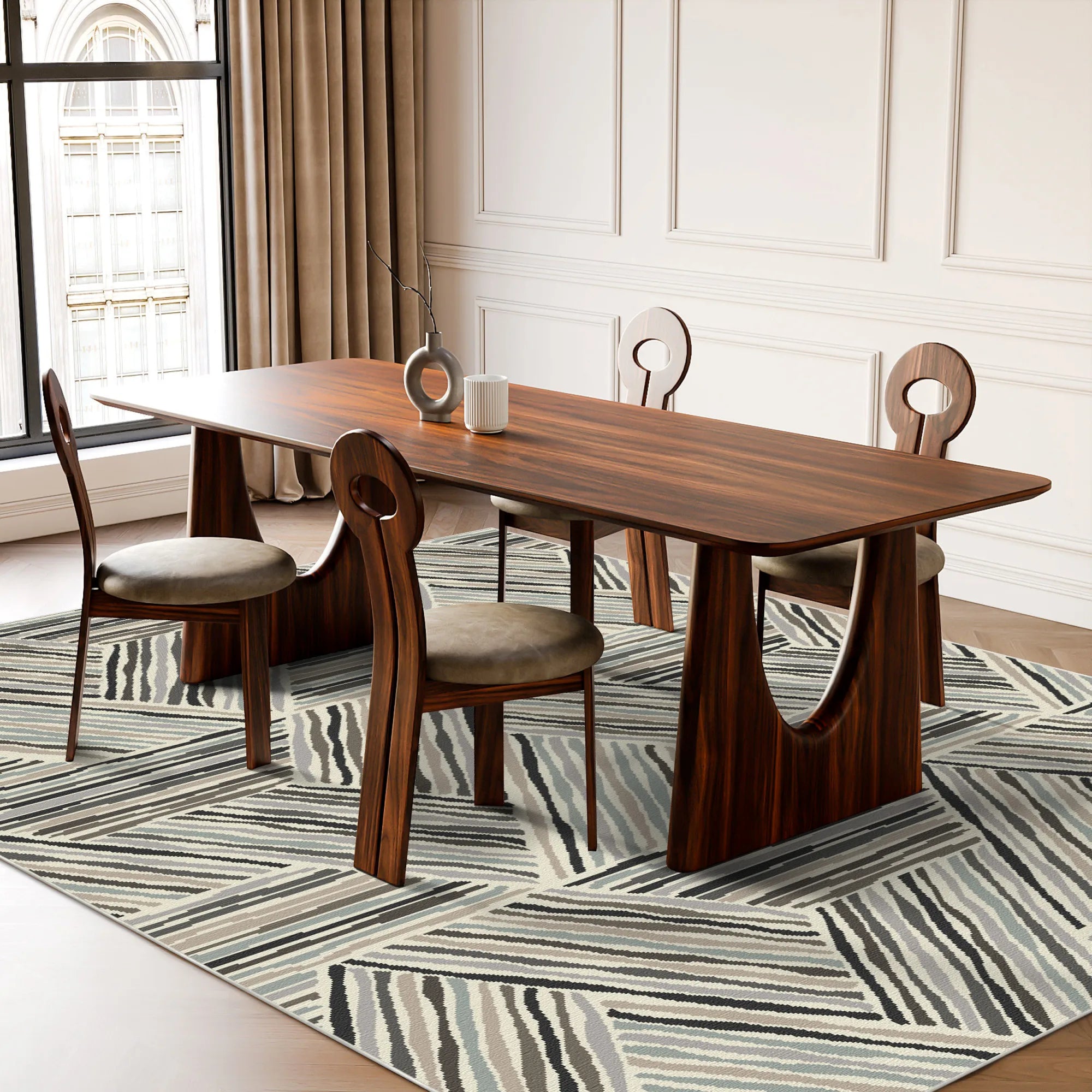 Moderner Linearer Geometrischer Dreiecksteppich