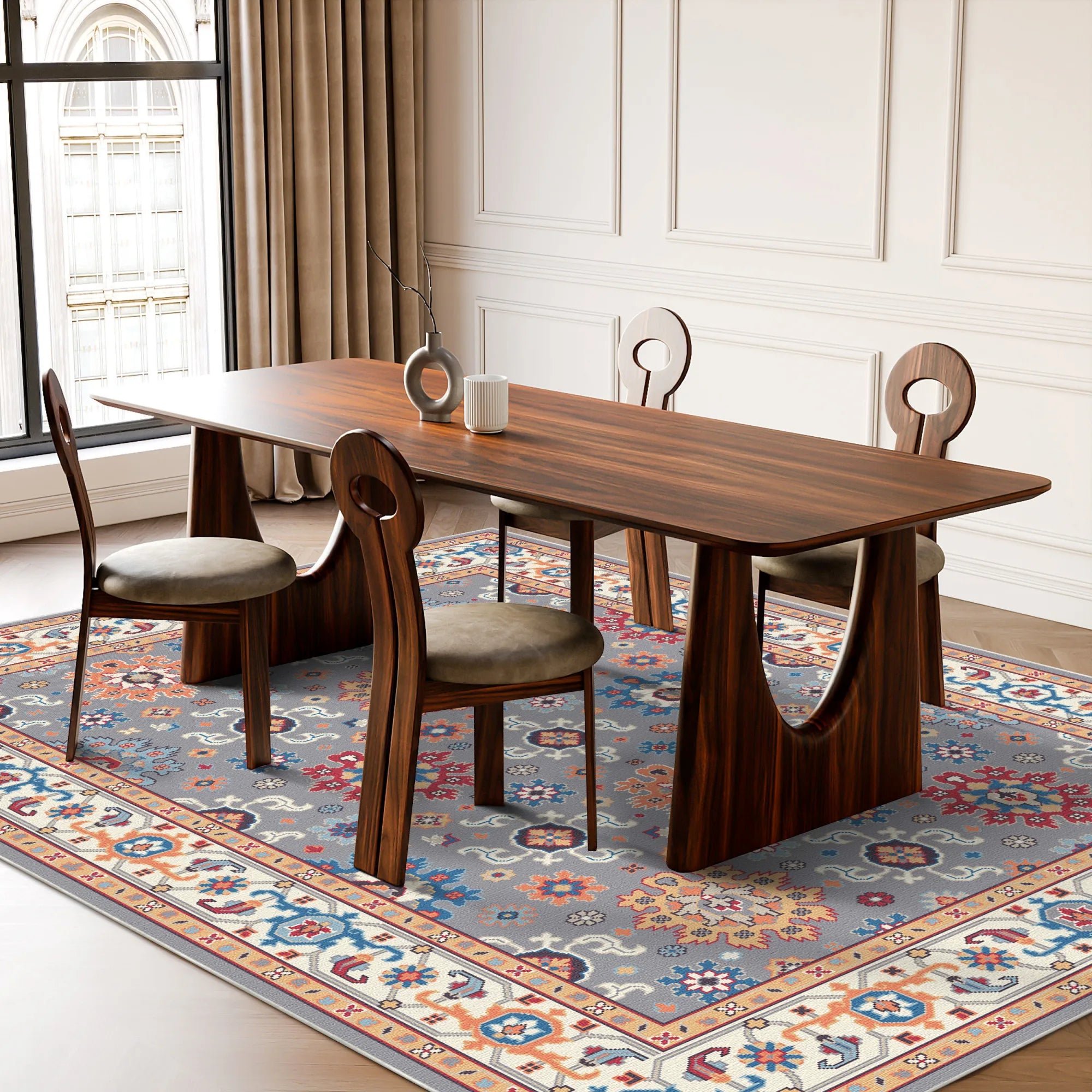 Kaya Azure Palastmedaillon Teppich