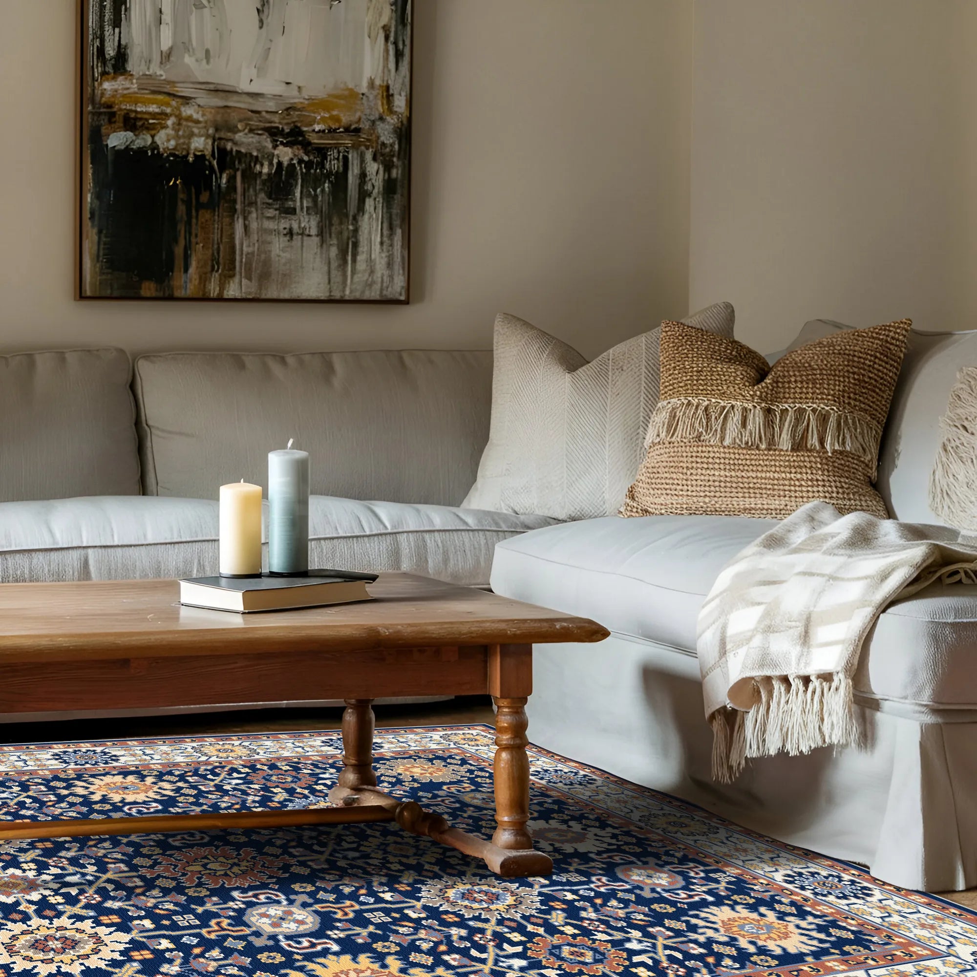 Royal Saphir Erbe Medaillon Teppich