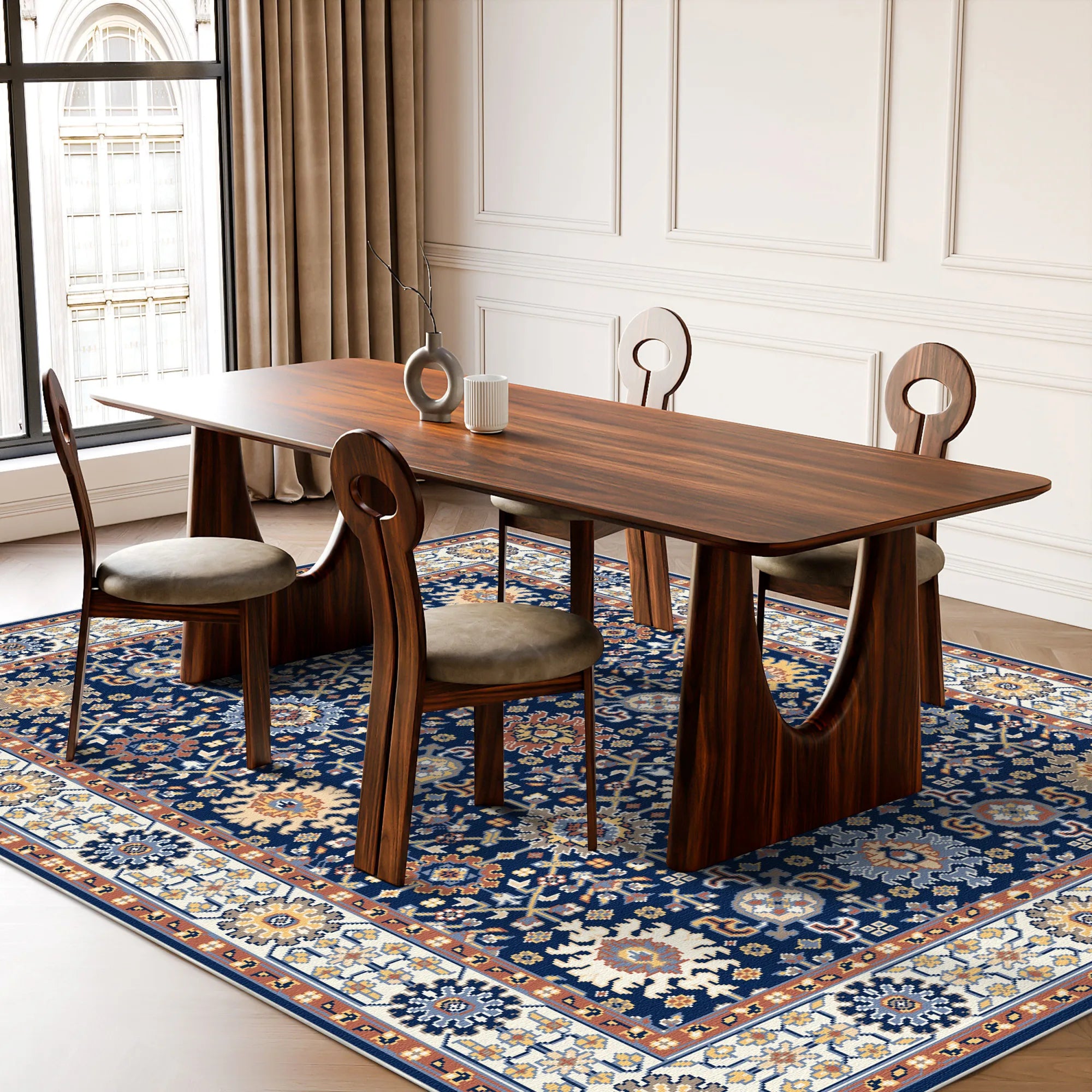 Royal Saphir Erbe Medaillon Teppich