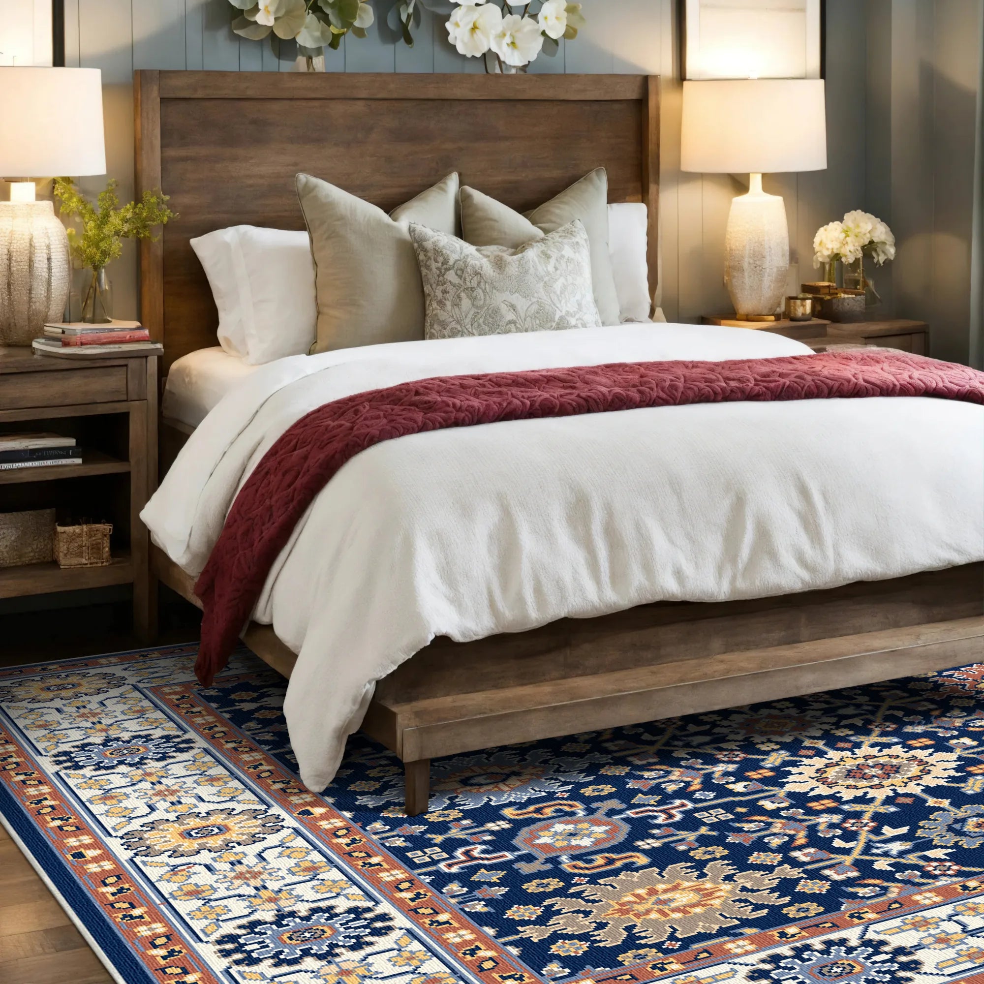 Royal Saphir Erbe Medaillon Teppich
